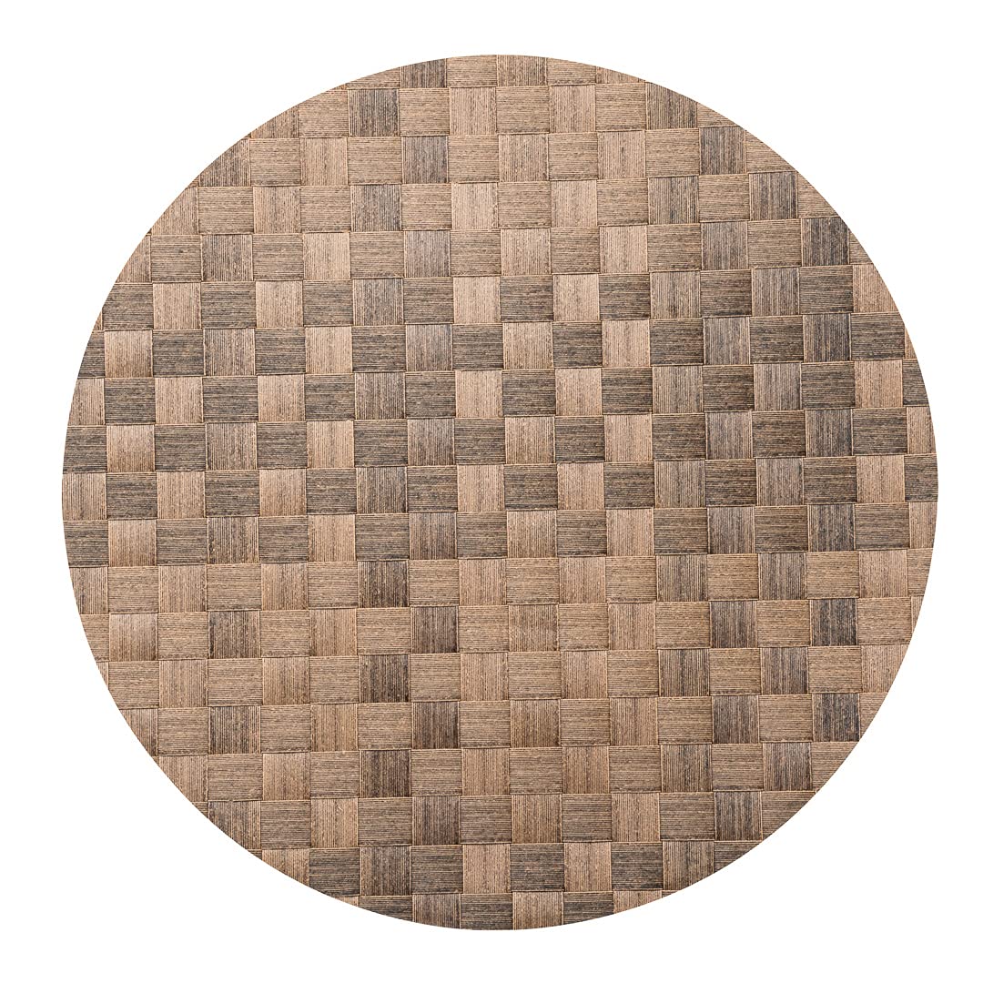 Restaurantware Macroweave 15 Inch Round Woven Placemats Set of 6 - Durable & Easy Clean Brown Plastic Table Mats for Dining - Perfect for Home Kitchen, Restaurant, Party, and Outdoor Use