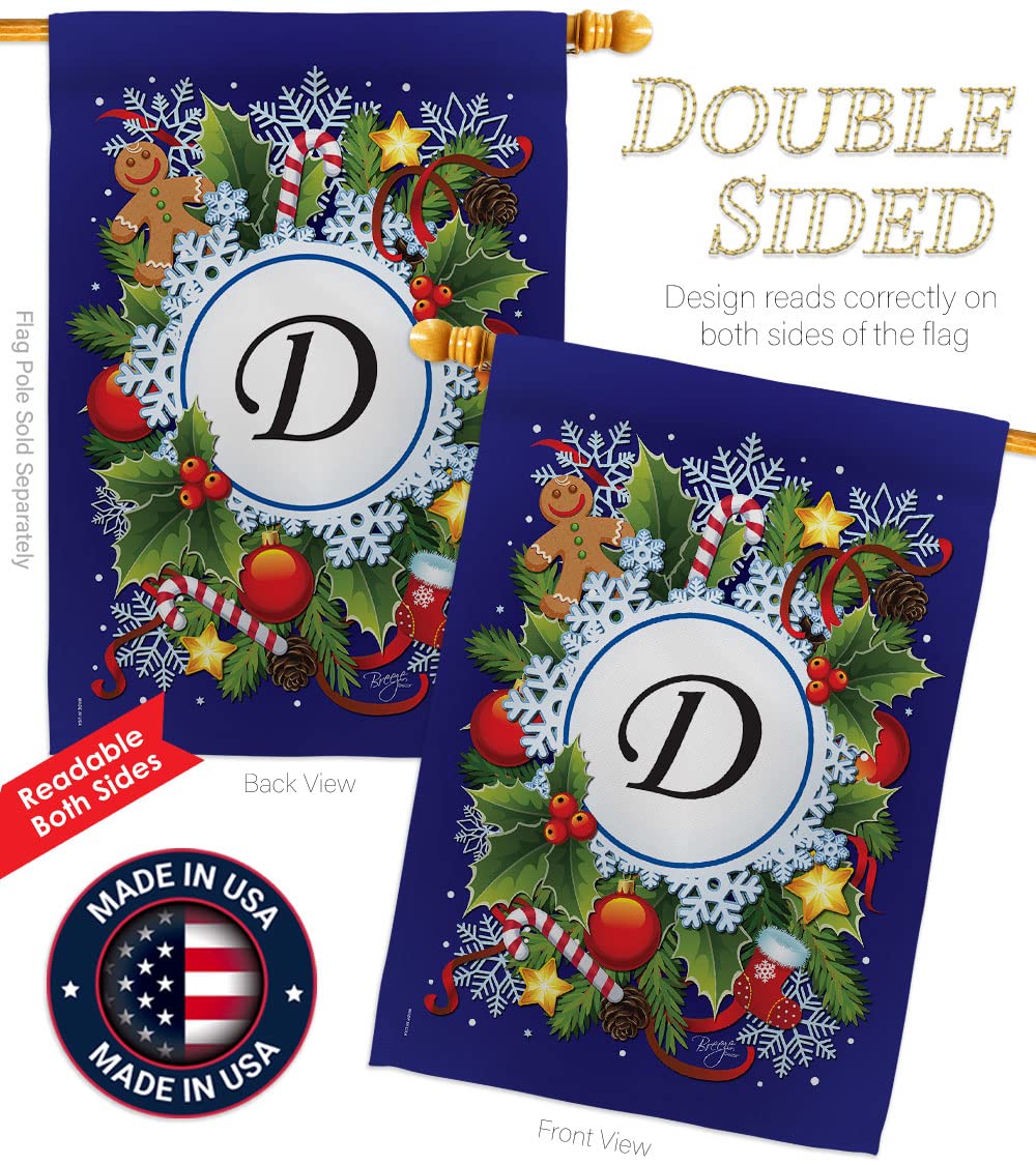 D Initial Winter Wonderland House Flag Set 28
