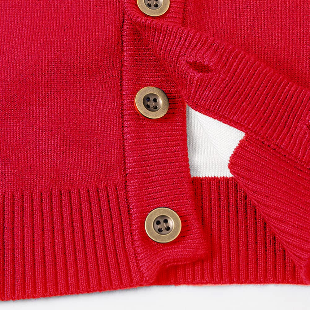 Christmas Reindeer Button-Up Cardigan Sweater for Kids Ages 2-7 | Cozy Holiday Pullover for Family Photos & Winter Celebrations