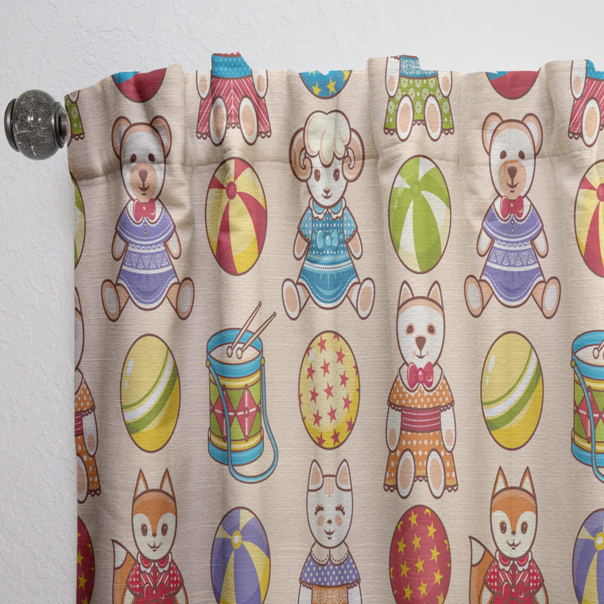 DesignQ Kids Themed Blackout Curtains - Thermal Insulated Nursery & Playroom Window Drapes - Single Panel 52x63 Inches for Bedroom & Living Room - Blocks Light & Noise for Better Sleep & Playtime