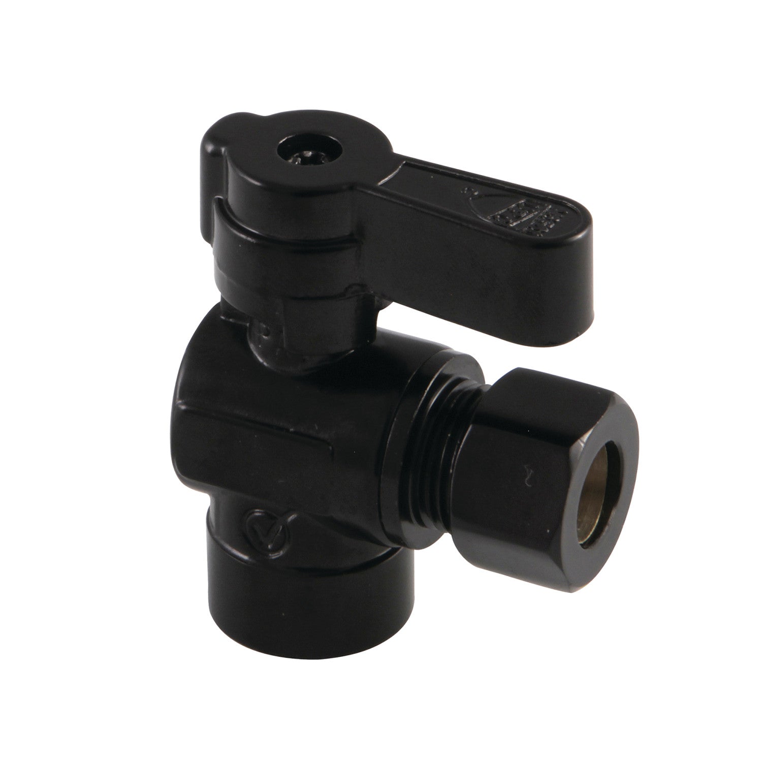 Baseline KF4320MB 1/2 Inch Sweat x 3/8 Inch O.D. Comp Angle Shut Off Valve, Matte Black - Durable Plumbing Valve for Water Supply Lines, Sink, Toilet & Appliance Connections