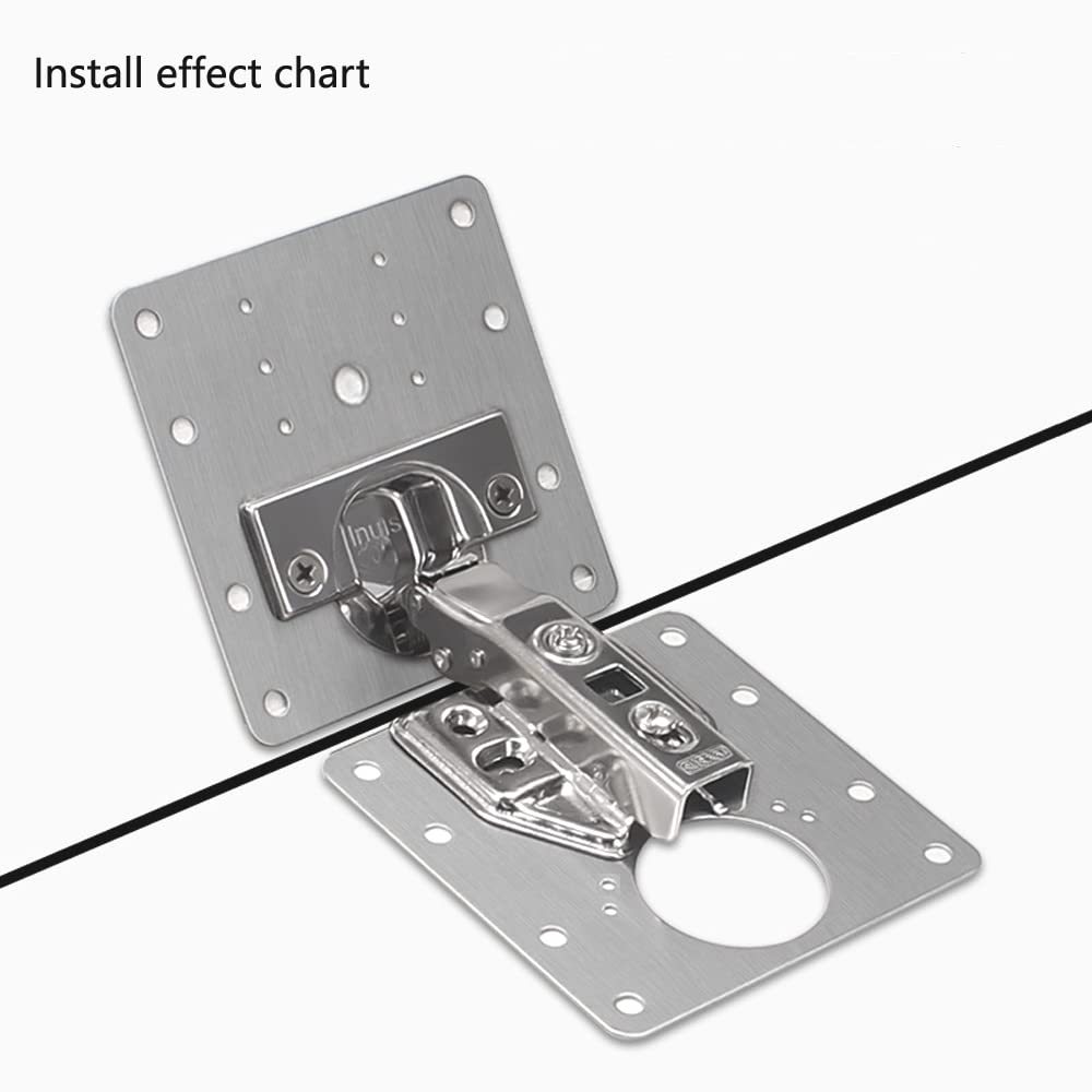 12PCS Stainless Steel Cabinet Hinges Repair Plate Kit - Heavy Duty Hinge Brackets for Kitchen Cupboard Door with Fixing Screws | Perfect for Cabinet Door Repair, DIY Home Improvement & Furniture Refurbishing