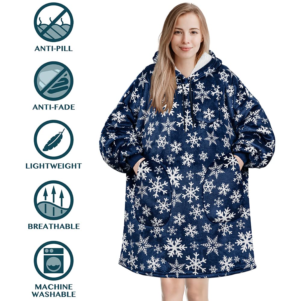 PAVILIA Women's Sherpa Wearable Blanket Hoodie - Oversized Fleece Hooded Sweatshirt for Men & Women | Cozy Loungewear for Home, Camping & Outdoor Activities