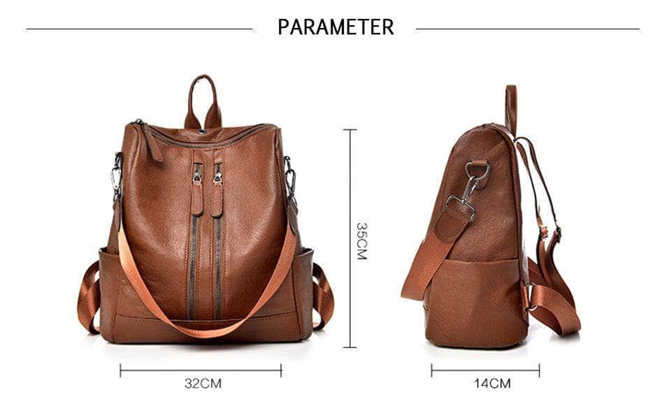 Stylish Saiten Leather Women's Backpack - Fashionable Casual School Bag for Teen Girls & College Students - Durable Multifunctional Daypack for Work, Travel & Daily Use