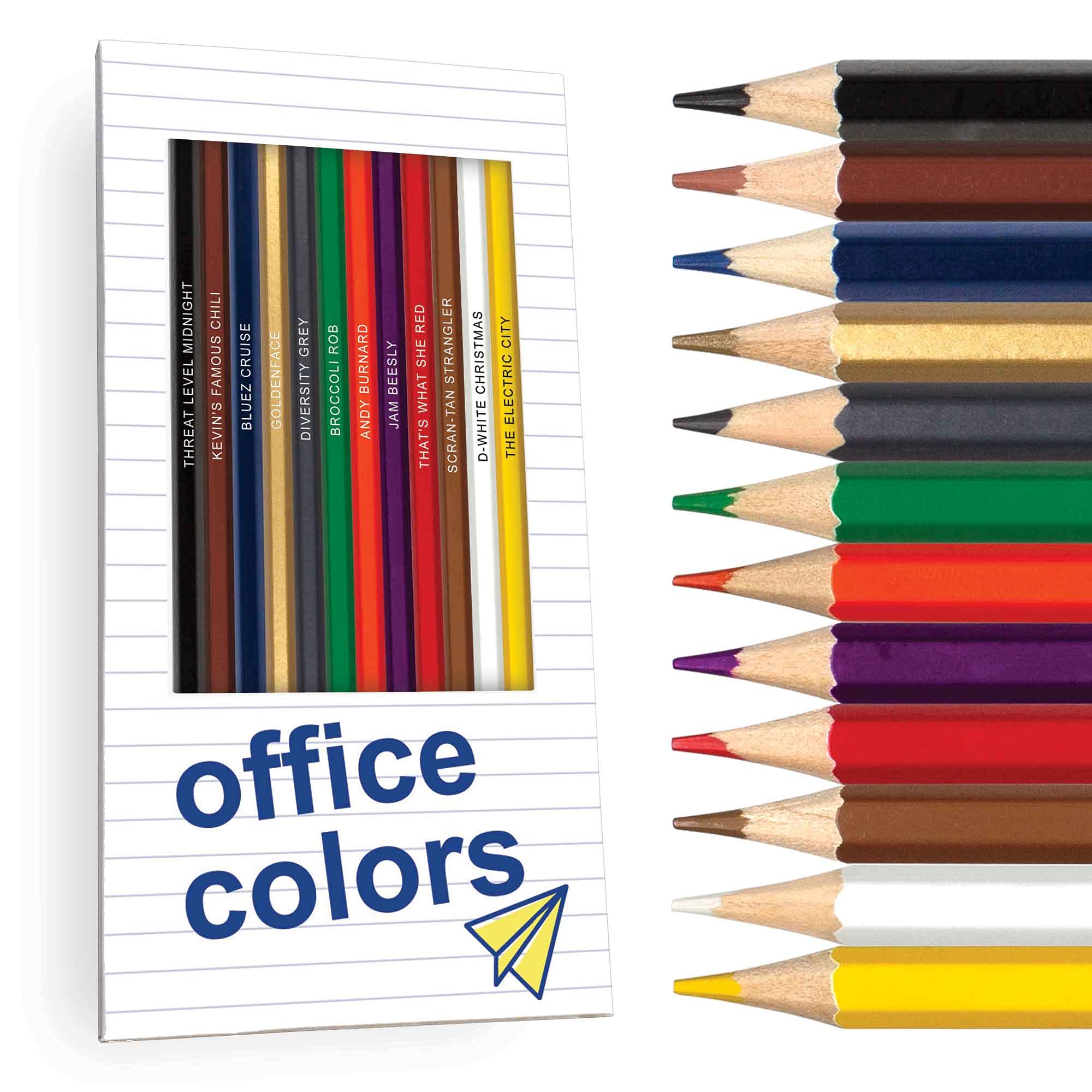 Office Colors Colored Pencil Set - 12 Premium Office-Themed Pencils with Foil Stamping | Perfect for Fans, Collectors & Office Decor | Great Gift for TV Show Lovers & Stationery Enthusiasts
