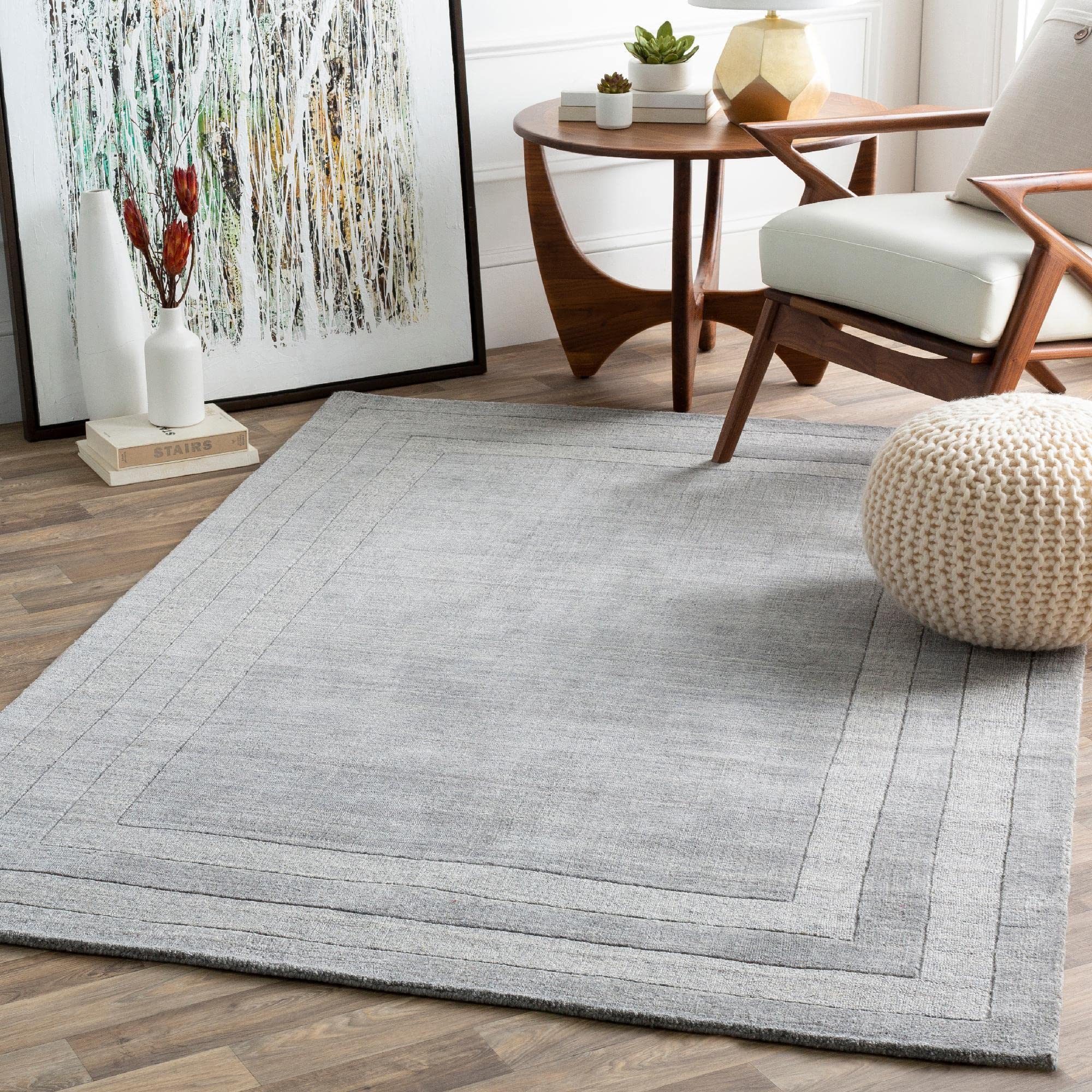 Mark&Day 2x3 Mardian Modern Medium Gray Area Rug - Soft Silver Grey Carpet for Living Room, Bedroom, Kitchen - Non-Slip Floor Mat for Home Decor & Cozy Spaces (2' x 3')
