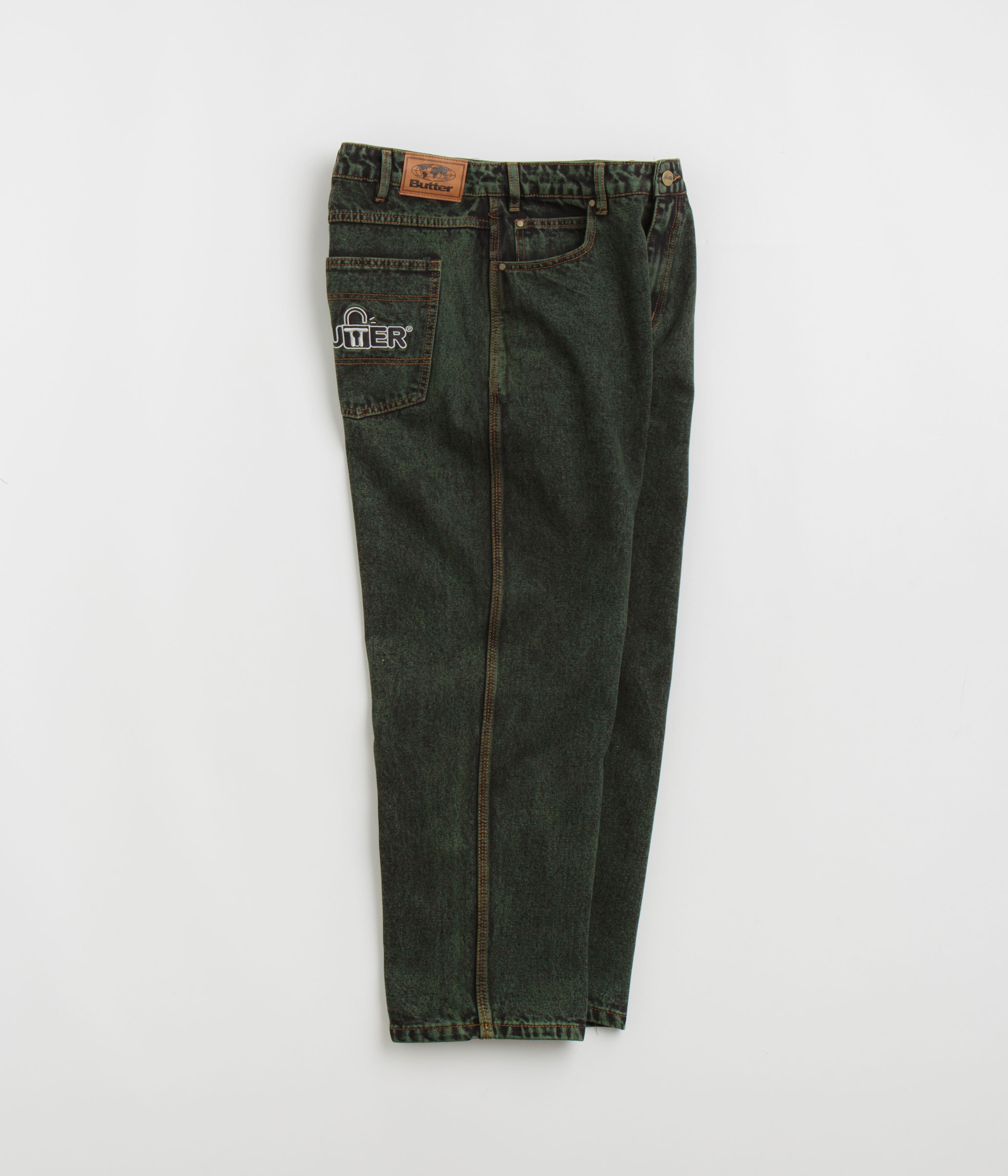 Butter Goods Lock Baggy Jeans - Washed Ivy Denim Pants for Men | Streetwear Fashion, Hip Hop Style, Casual Wear for Everyday Outfits