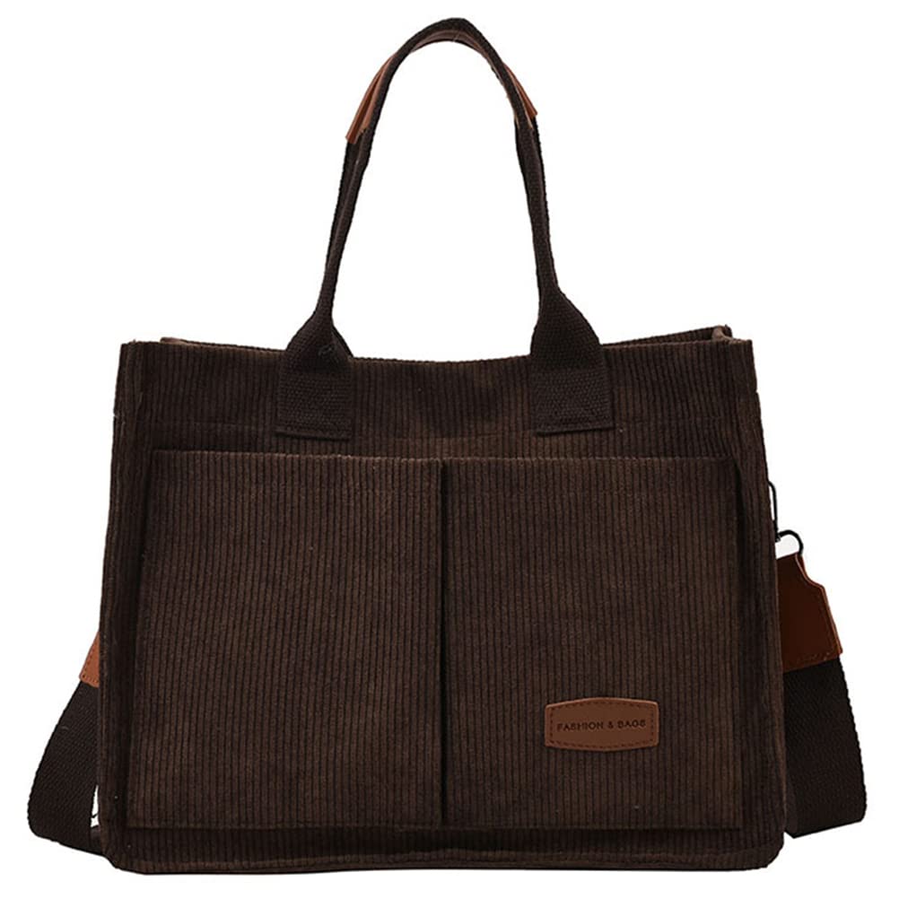 GOQUFOY Women's Corduroy Tote Bag - Crossbody Canvas Purse & Shoulder Handbag for Teens | Perfect for School, Work & Travel Accessories