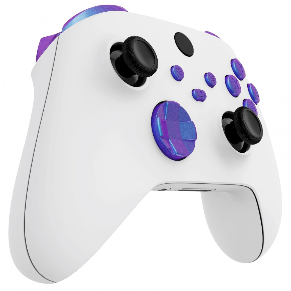 eXtremeRate Chameleon Purple & Blue Replacement Buttons Kit for Xbox Series X/S Controller - Includes LB RB LT RT Bumpers, Triggers, D-Pad, ABXY & Function Keys | Perfect for Gaming Enthusiasts & Custom Mods