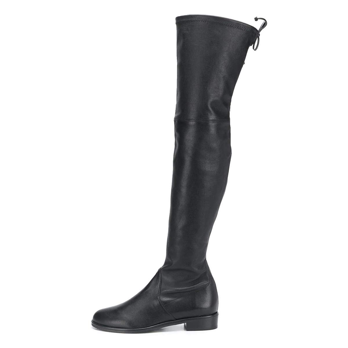 YDN Women's Classic Thigh High Boots - Round Toe Suede Over The Knee Dress Pumps with Low Chunky Heel | Perfect for Party, Night Out & Winter Fashion