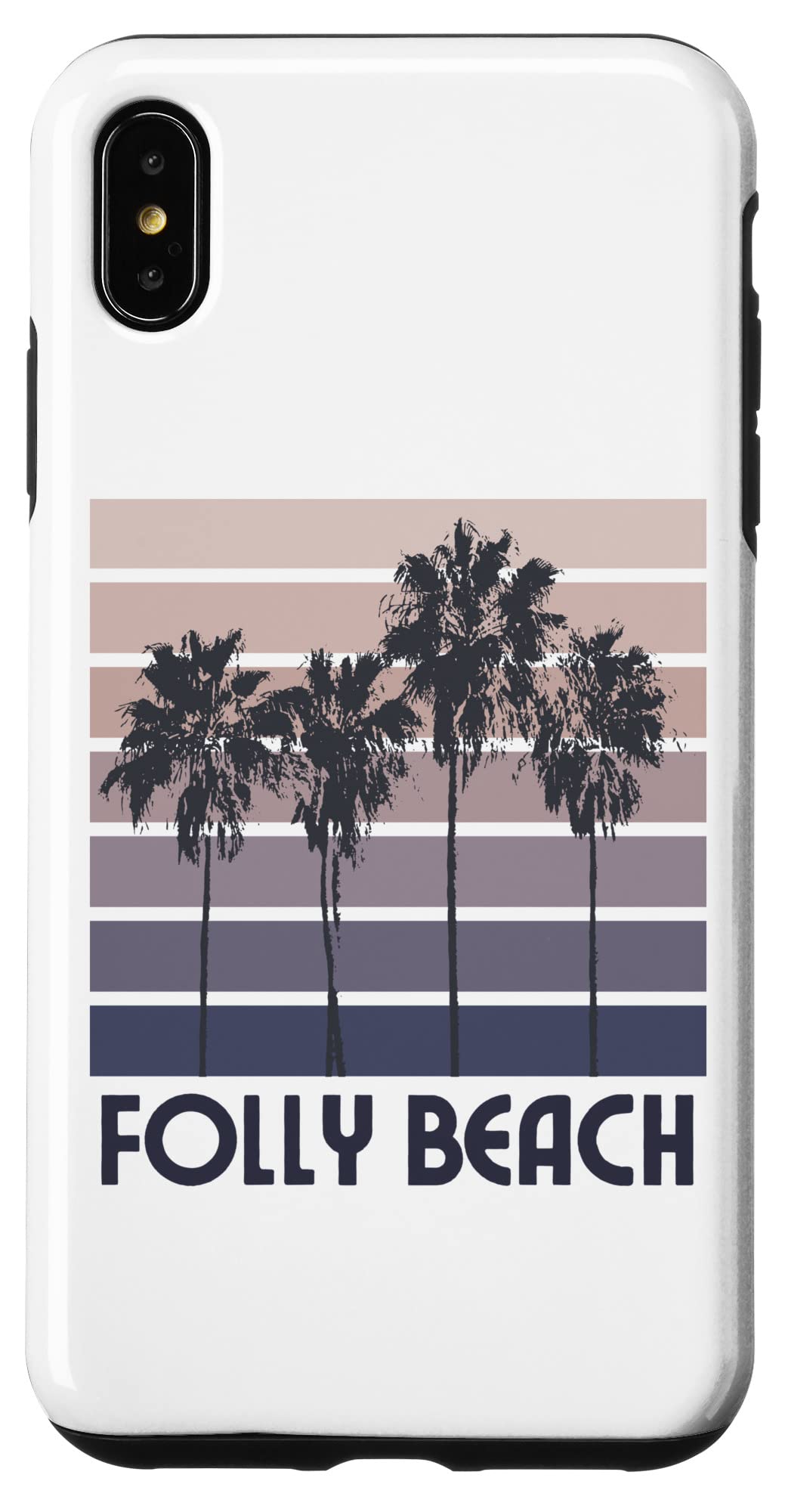 Vintage iPhone XS Max Phone Case - Folly Beach South Carolina Summer Vacation Design, Durable Protective Cover for Travel, Beach Trips & Outdoor Adventures