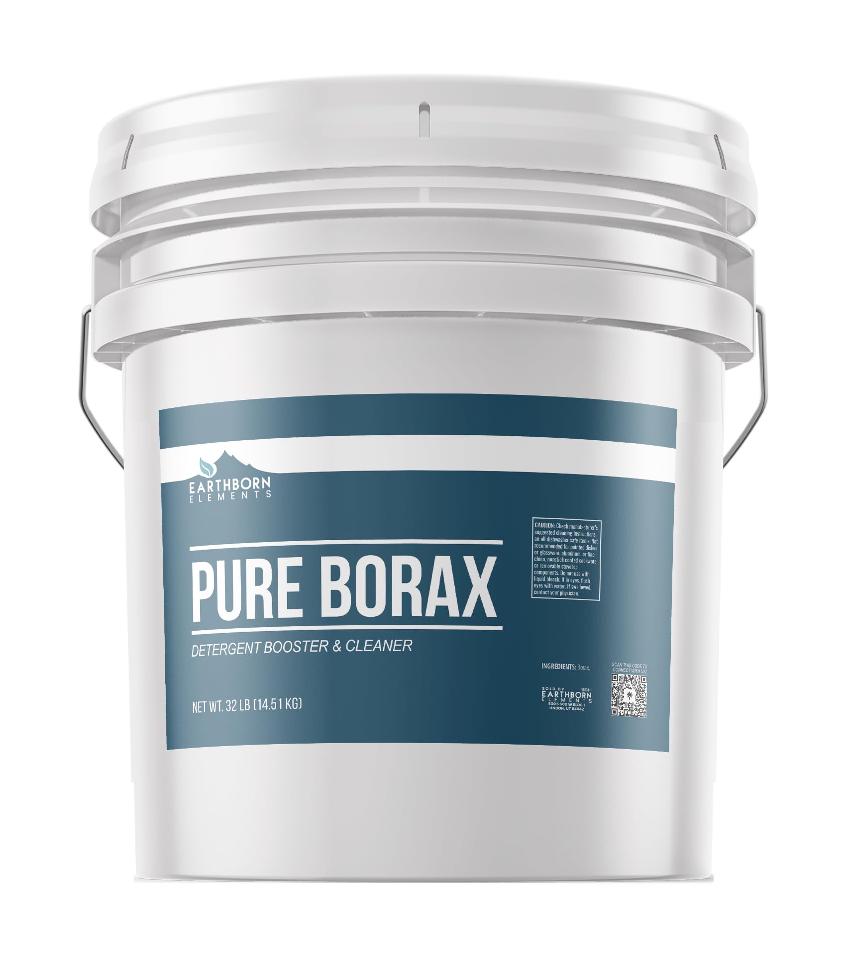 Earthborn Elements Borax Powder (3.5 Gallons) - Natural Multipurpose Cleaner & Laundry Detergent Booster | Resealable Tub for Home Cleaning, DIY Projects & Stain Removal