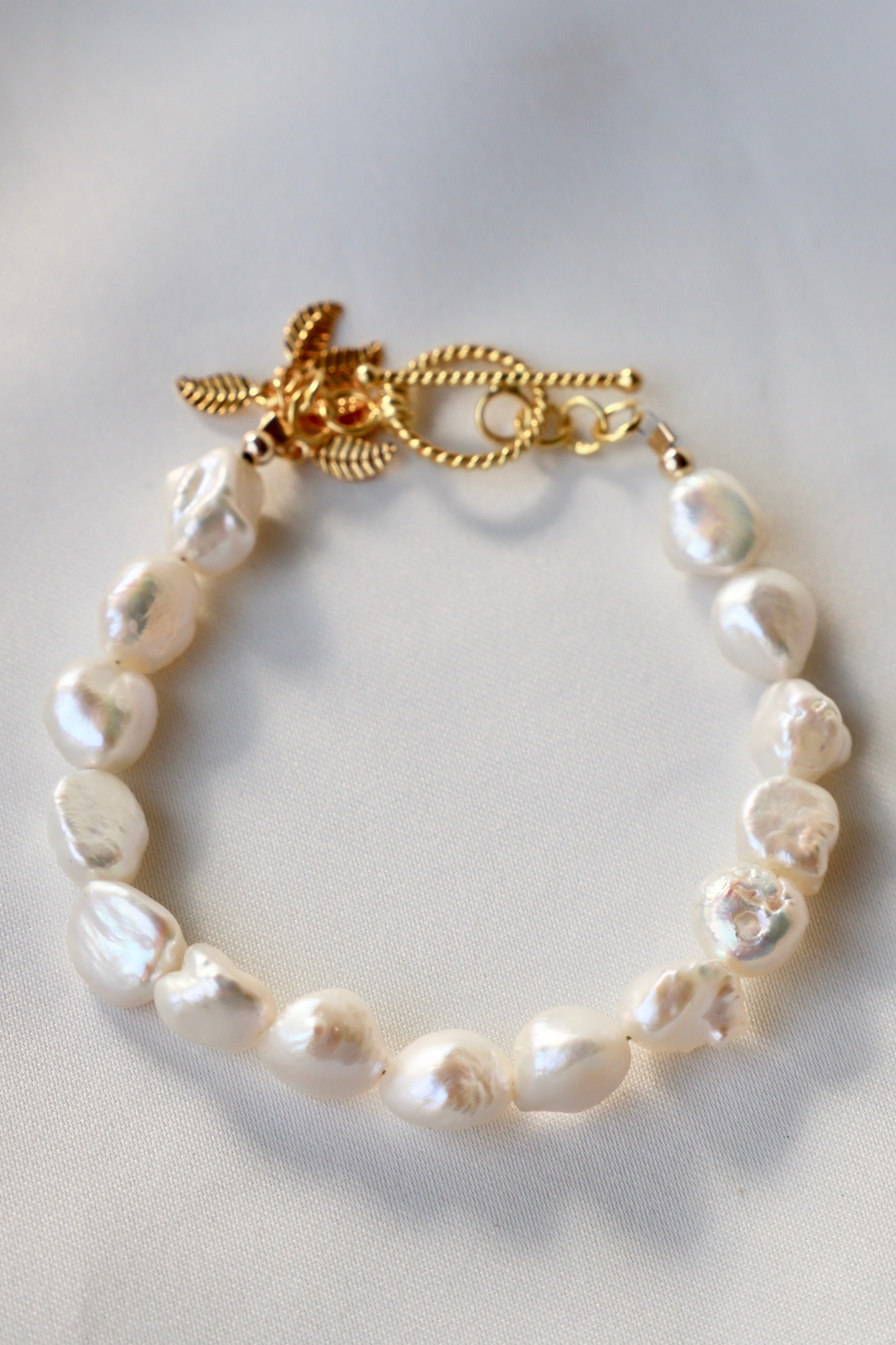Keshi Nugget Pearl Bracelet - Elegant Natural Pearl Jewelry for Women - Perfect for Weddings, Parties & Everyday Wear
