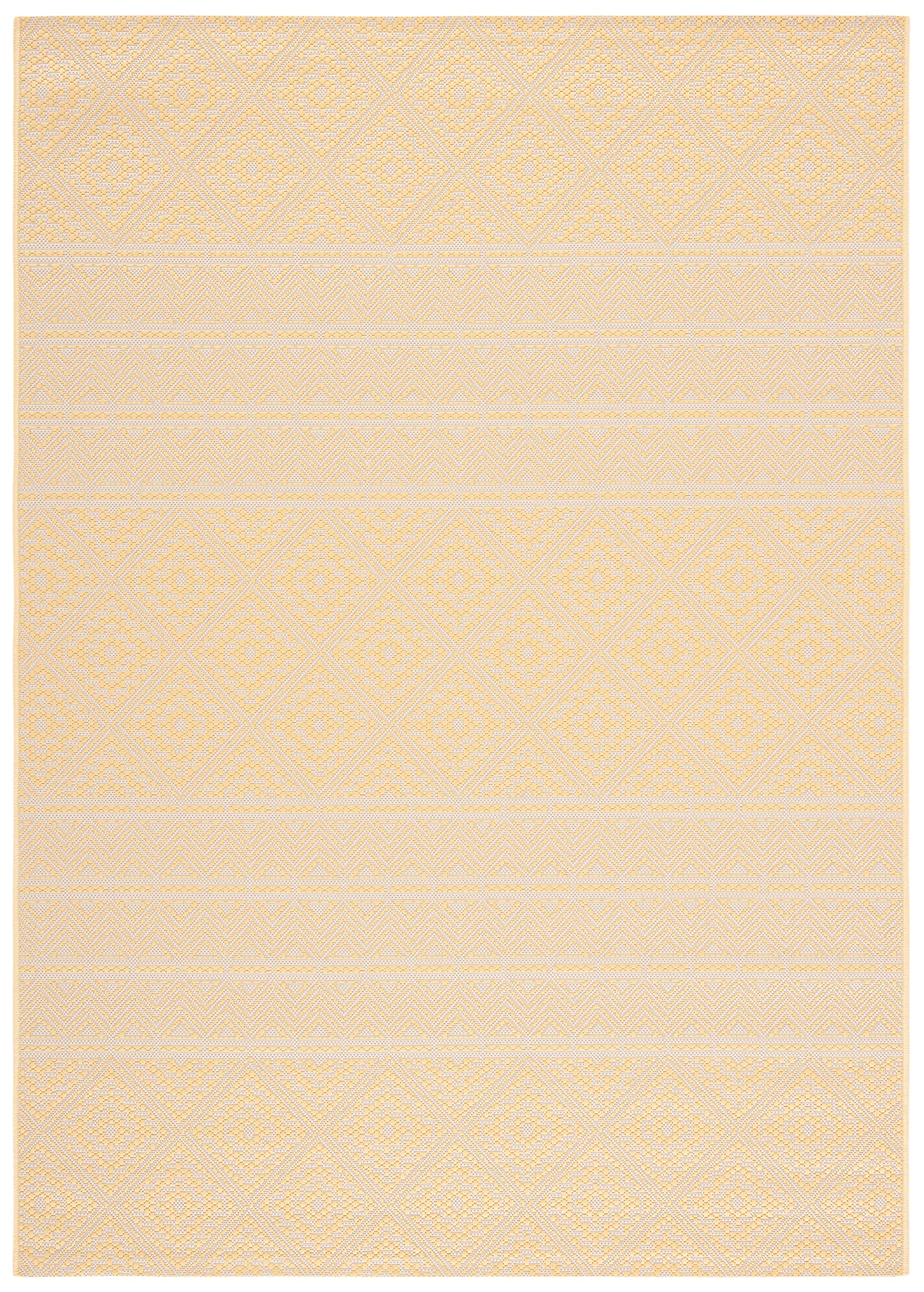 SAFAVIEH Courtyard Collection 9' x 12' Beige & Gold Area Rug - Non-Shedding, Easy Care, Washable Indoor/Outdoor Rug - Perfect for Living Room, Bedroom, Patio, Backyard & Mudroom (CY6787-30621)