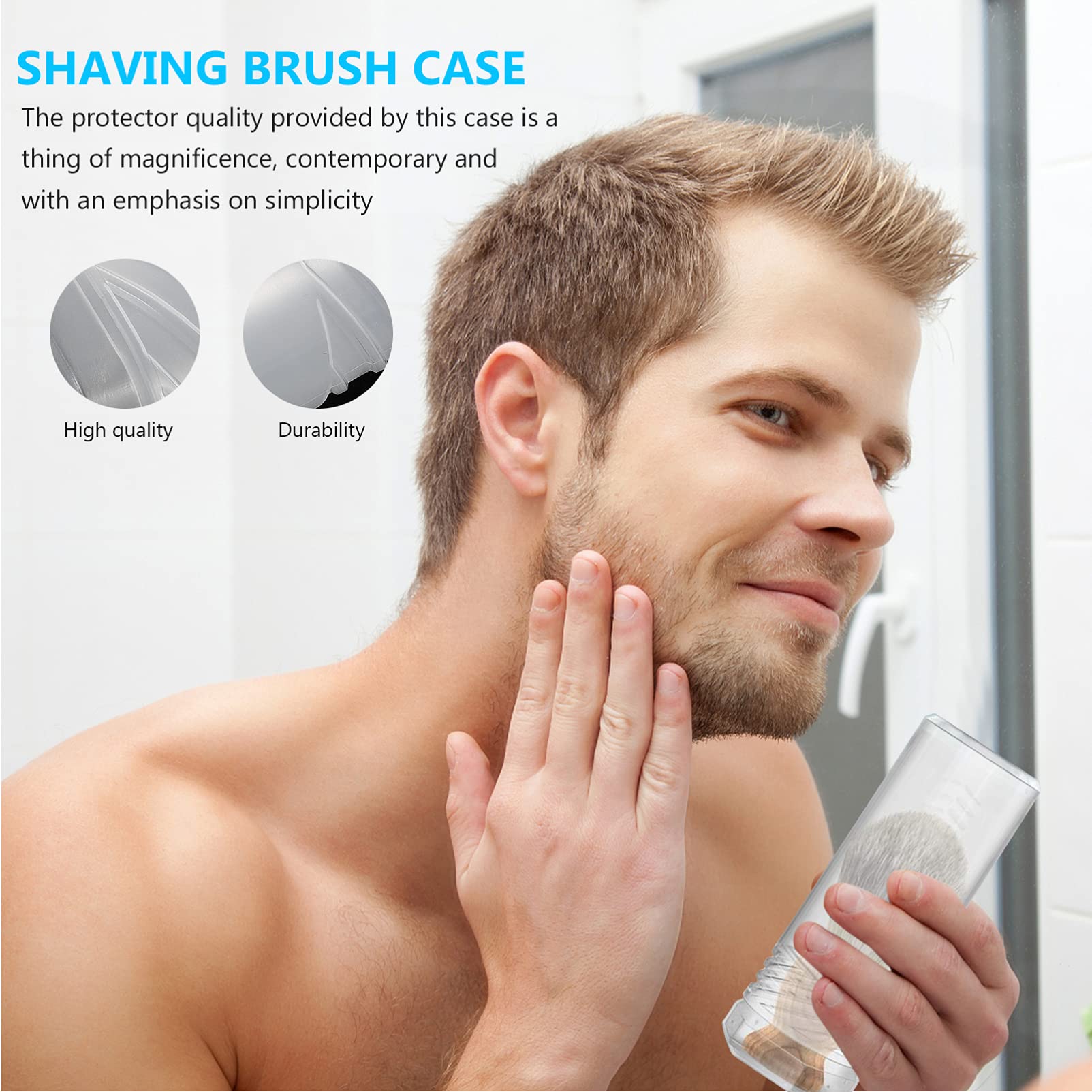 2-Piece Travel Makeup Brush Case & Shaving Brush Holder - Adjustable Height Cosmetic Organizer for Home & Travel | Perfect for Makeup Artists & On-the-Go Grooming