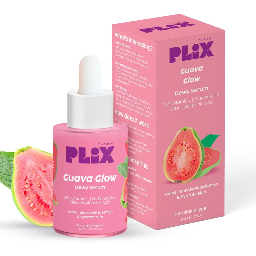 Sheltr 23% Vitamin C Guava Face Serum - Skin Brightening, Clear & Glowing Complexion - 20ml with Hyaluronic Acid & Pentavitin - For All Skin Types (Women & Men) - Perfect for Daily Skincare Routine & Anti-Aging Treatment