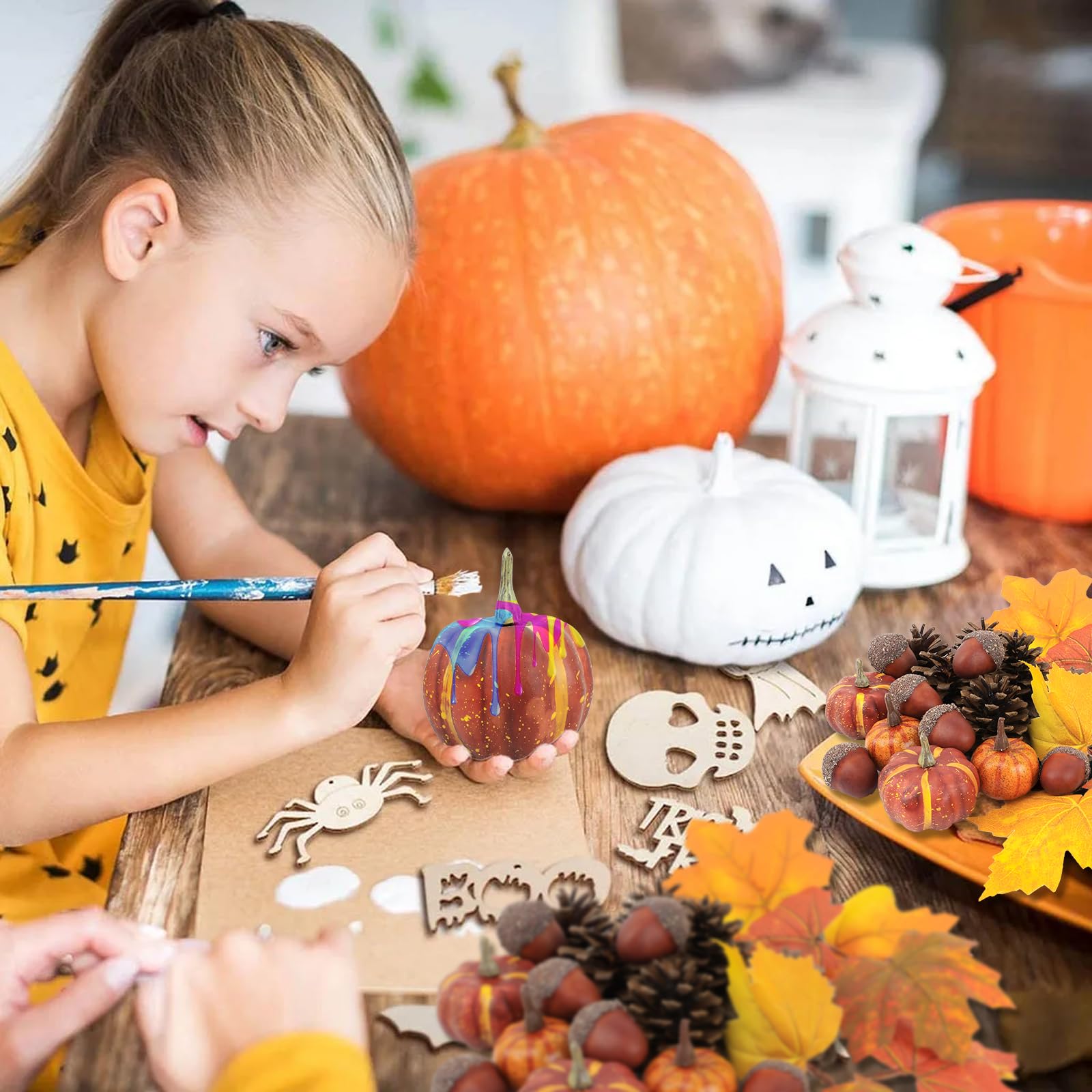 20-Piece Artificial Pumpkin Decor Kit - Fall & Thanksgiving Table Decorations for Home, Seasonal Holiday Fake Pumpkins - Perfect for Dining Table Centerpieces, Porch Displays & Autumn Party Decor