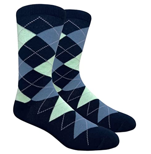 Argyle - Navy, Steel Blue & Mint Green