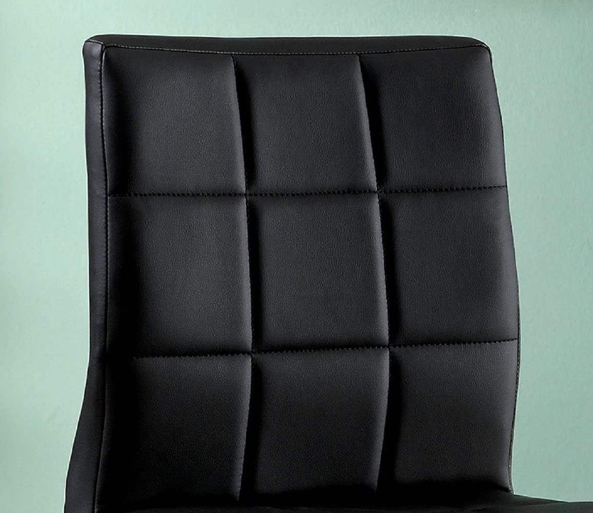 Simple Relax SR03CM8320BK-PC-2PK Modern Dining Chairs Set of 2, Black Upholstered Kitchen Chairs with Padded Seat - Perfect for Dining Room, Kitchen, Breakfast Nook & Small Spaces