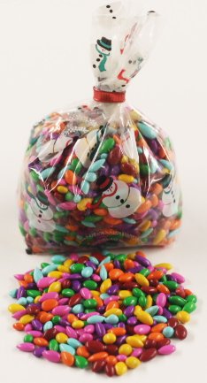 Scott's Cakes Rainbow Mix Chocolate Covered Sunflower Seeds - 8 oz Resealable Snowman Bag - Perfect for Holiday Gifts, Party Favors & Snacking