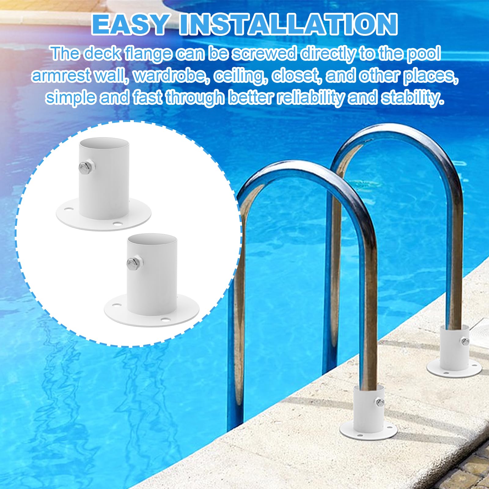 Stainless Steel Pool Ladder Brackets - 1.5