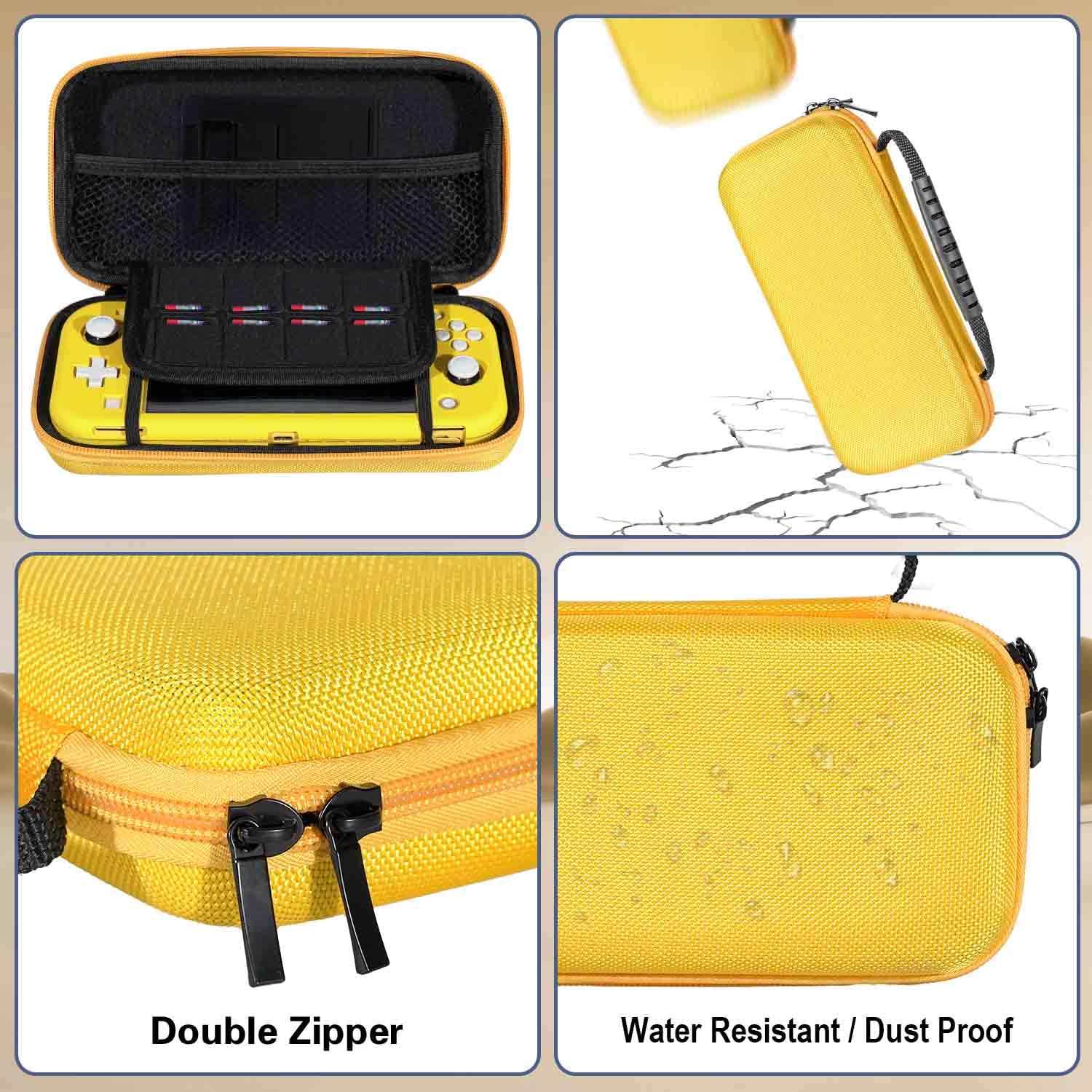 YOOWA Nintendo Switch Lite Accessories Bundle - Carrying Case, Protective Cover, 2-Pack Tempered Glass Screen Protector, Adjustable Stand, 6 Thumb Grips | Perfect for Travel, Gaming On-The-Go & Switch Lite Protection