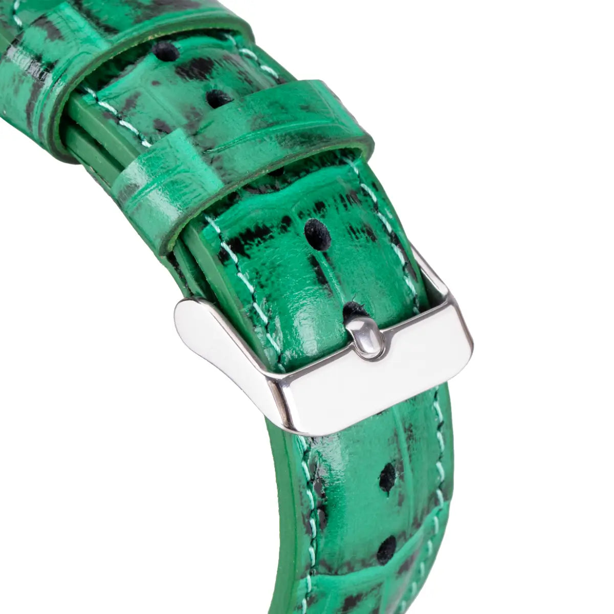 Premium Green Crocodile Pattern Leather Apple Watch Band - Stylish & Durable Replacement Strap for Apple Watch Series 1-9 - Perfect for Business, Casual & Outdoor Activities