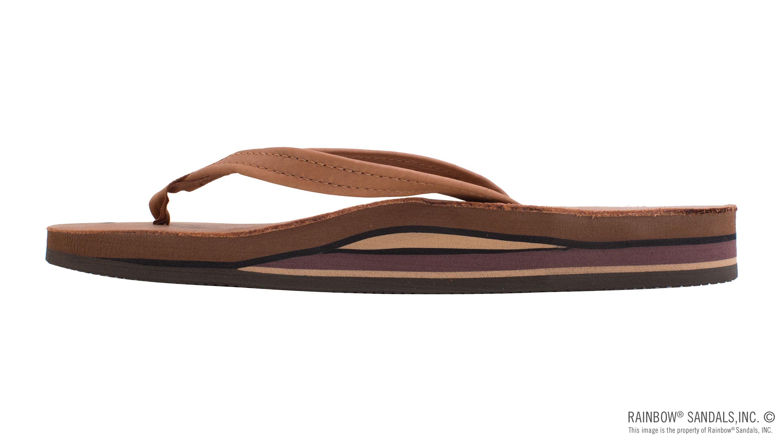Rainbow Sandals for Women - Double Layer Leather Sandals with Arch Support & Narrow Straps | Comfortable Beach & Casual Walking Shoes