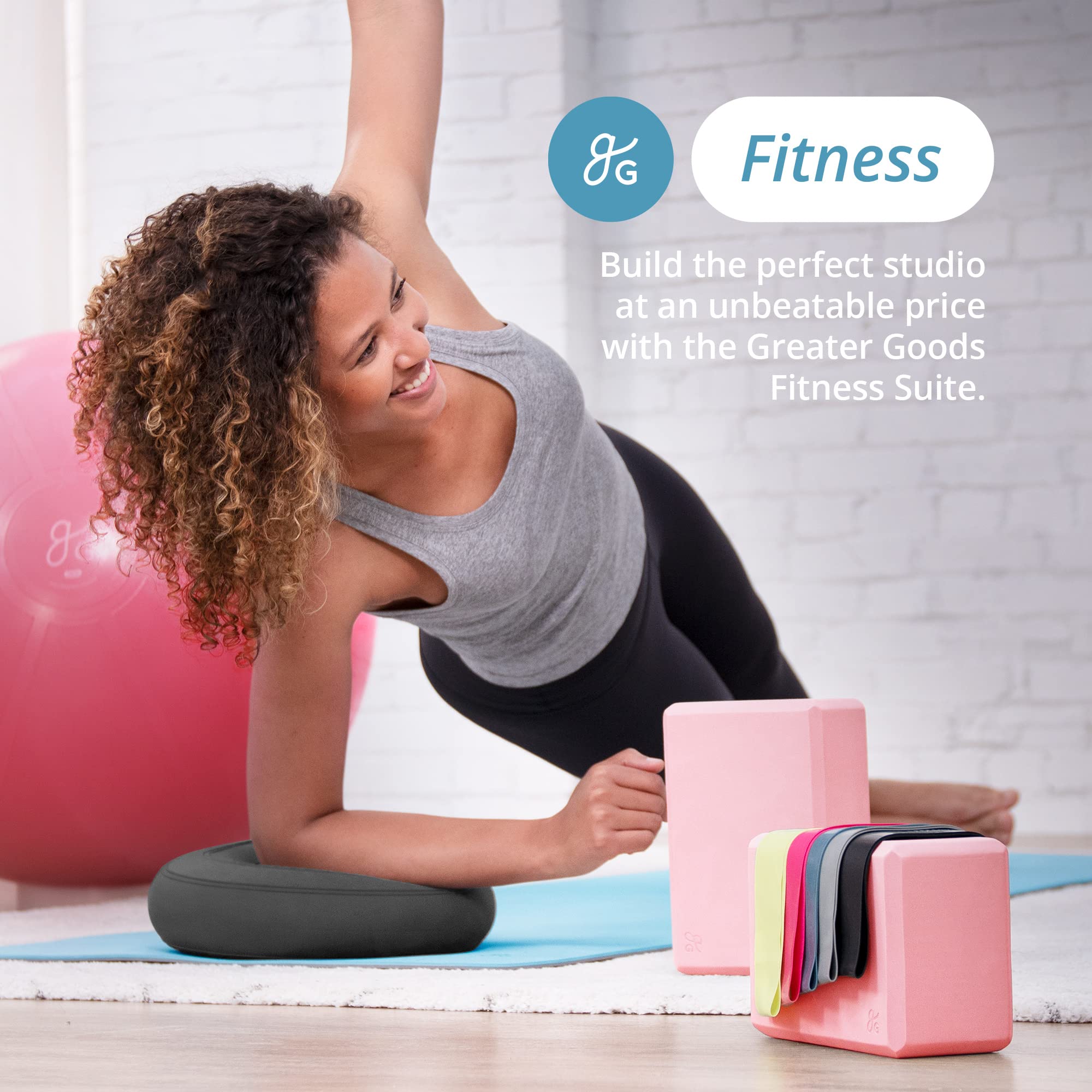 Greater Goods Professional Yoga Mat for Fitness, Balance & Stability - Non-Slip Exercise Mat with Carrying Strap | Perfect for Home Workouts, Yoga Studios & Gym Sessions
