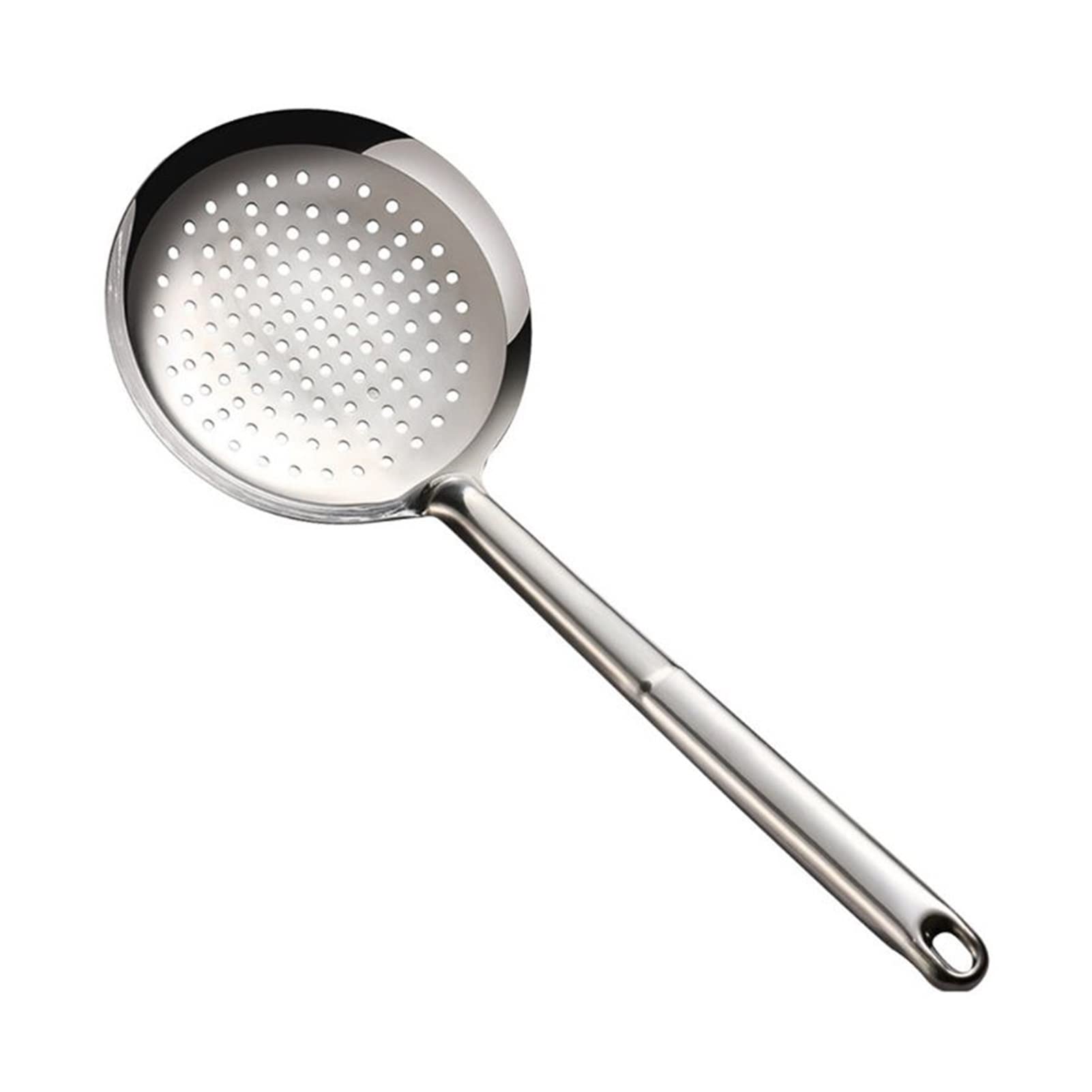 Stainless Steel Long Handle Slotted Skimmer Spoon - Strainer Scoop for Noodles, Dumplings, Pasta & Soup - Perfect for Home, Restaurant & Kitchen Use