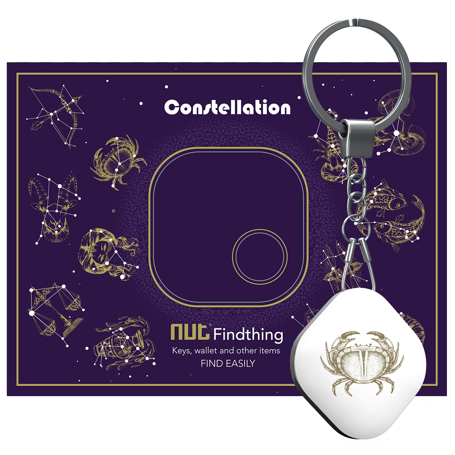 Nutale Bluetooth Key Finder for Keys, Pets & Bags - Cancer Constellation Design