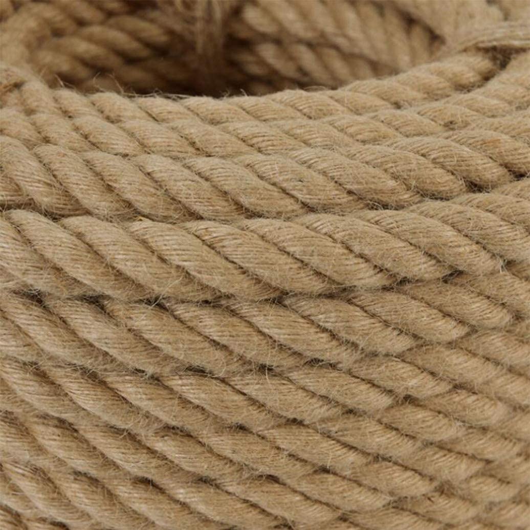 Natural Jute Rope 20M - Strong Hemp Twine for Nautical, Landscaping, Railings & Hammocks - 30mm Thick Brown Jute Cord for Home Decor, DIY Projects & Outdoor Use