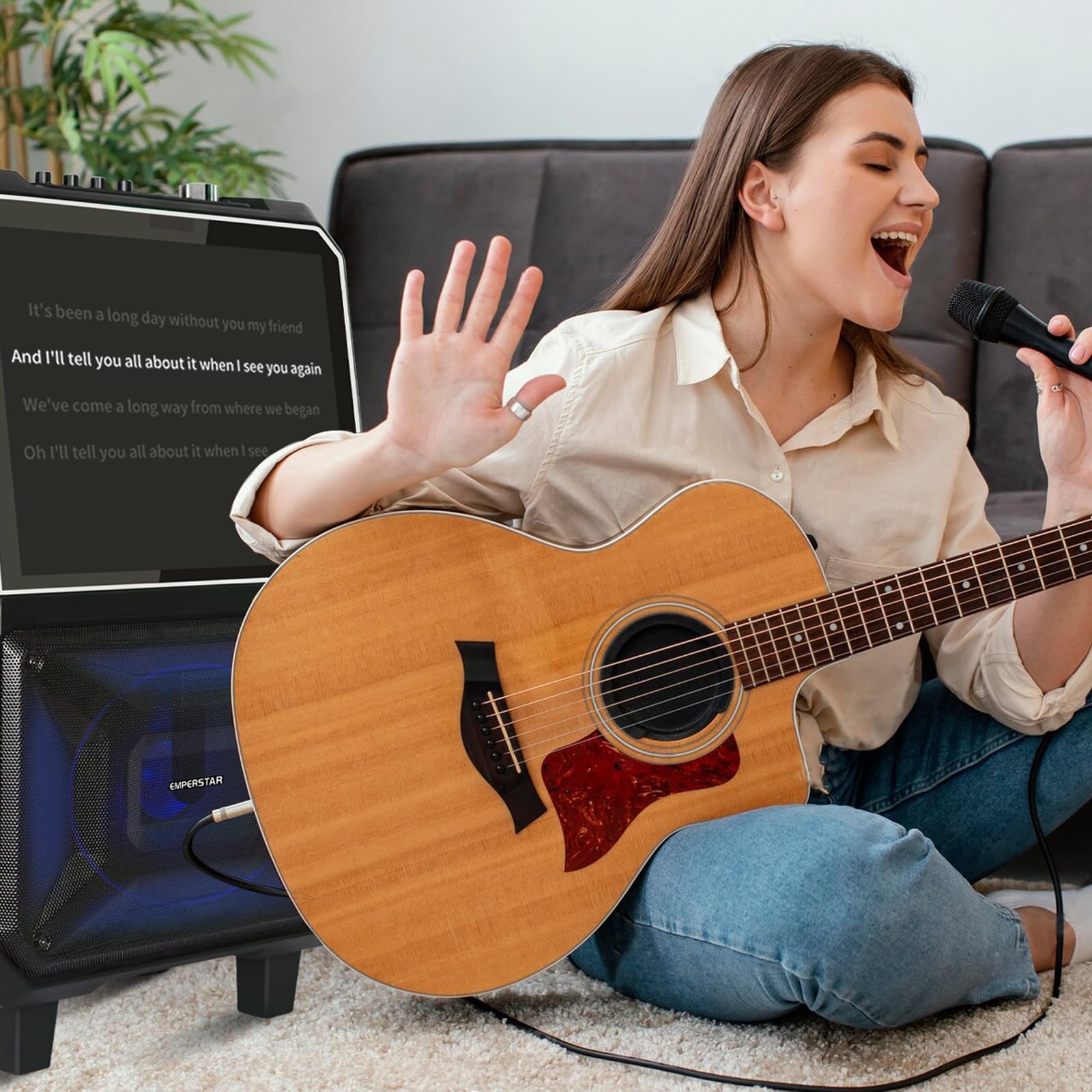 Portable Karaoke Machine with Built-in 15