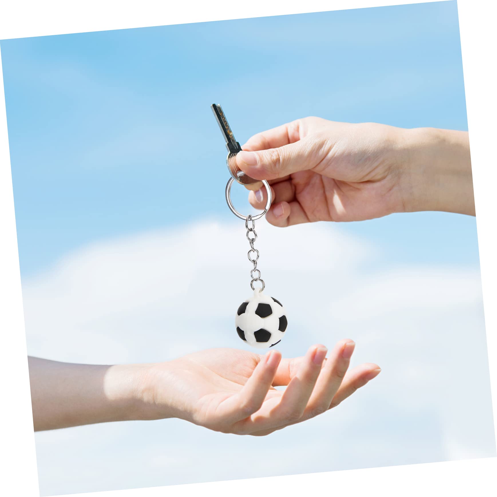 Kisangel 24 Pcs Soft Rubber Football Keychain Set - Mini Sports Car Keychains, Key Holder Pendant for Men Women - Perfect for Car Keys, Gifts, and Football Fans