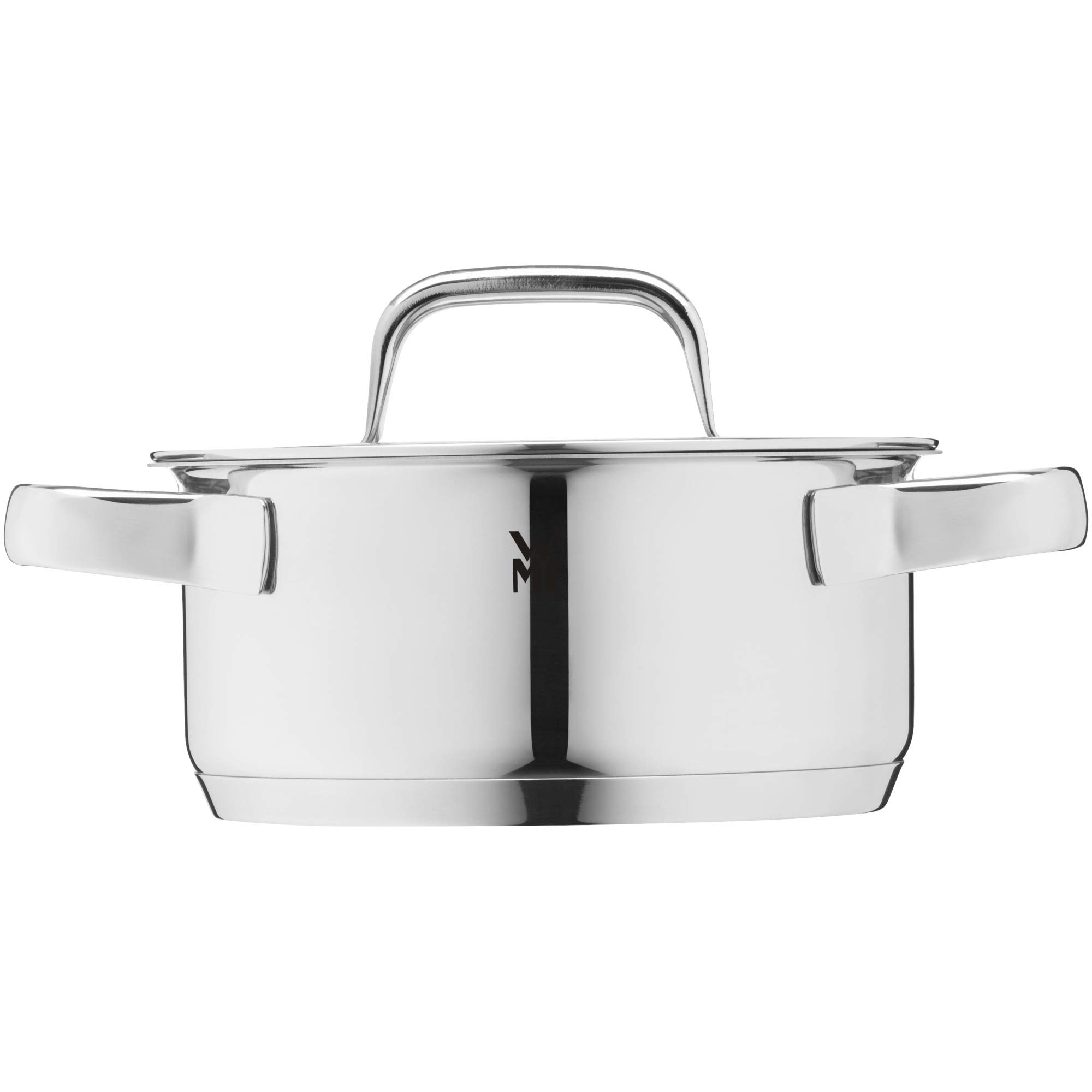 WMF Compact Cuisine 1.5L Stainless Steel Cooking Pot with Glass Lid - 16cm Induction Compatible Stew Pot, Uncoated Cromargan Surface, Stackable Design - Perfect for Soups, Stews & Slow Cooking