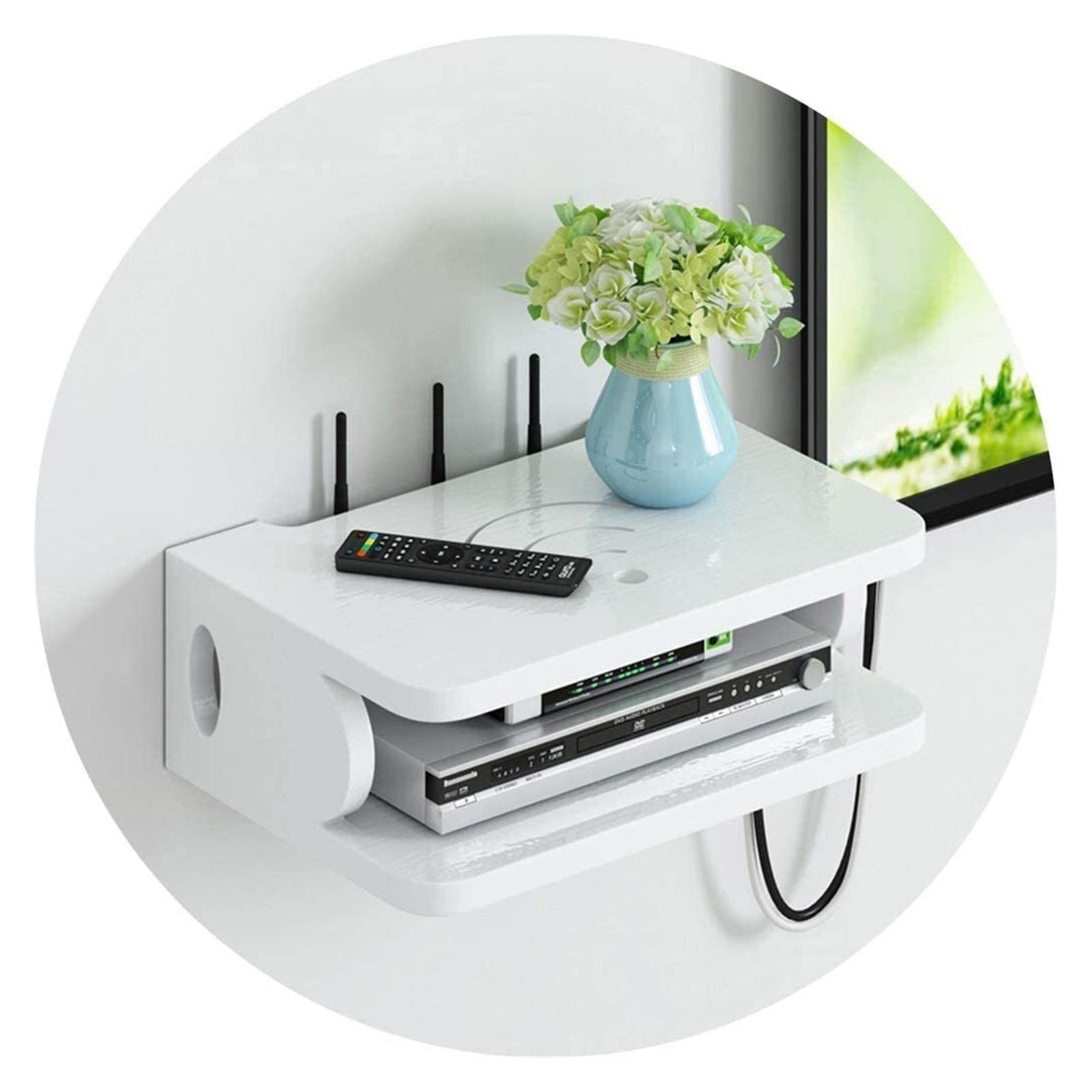 LLNN Floating TV Stand Wall Mounted Media Console - Modern Wall-Mounted TV Cabinet with Storage Shelf for Router, DVD Player, Set-top Box & Phone - Perfect for Living Room, Bedroom & Home Theater Organization