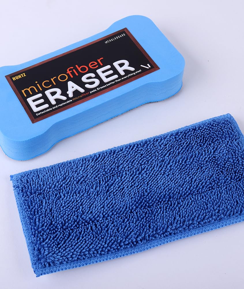 Dustless Chalk with Microfiber Eraser - Washable & Reusable Non-Toxic Chalk for Kids, Teachers & Artists - Perfect for Classroom, Home & Outdoor Use