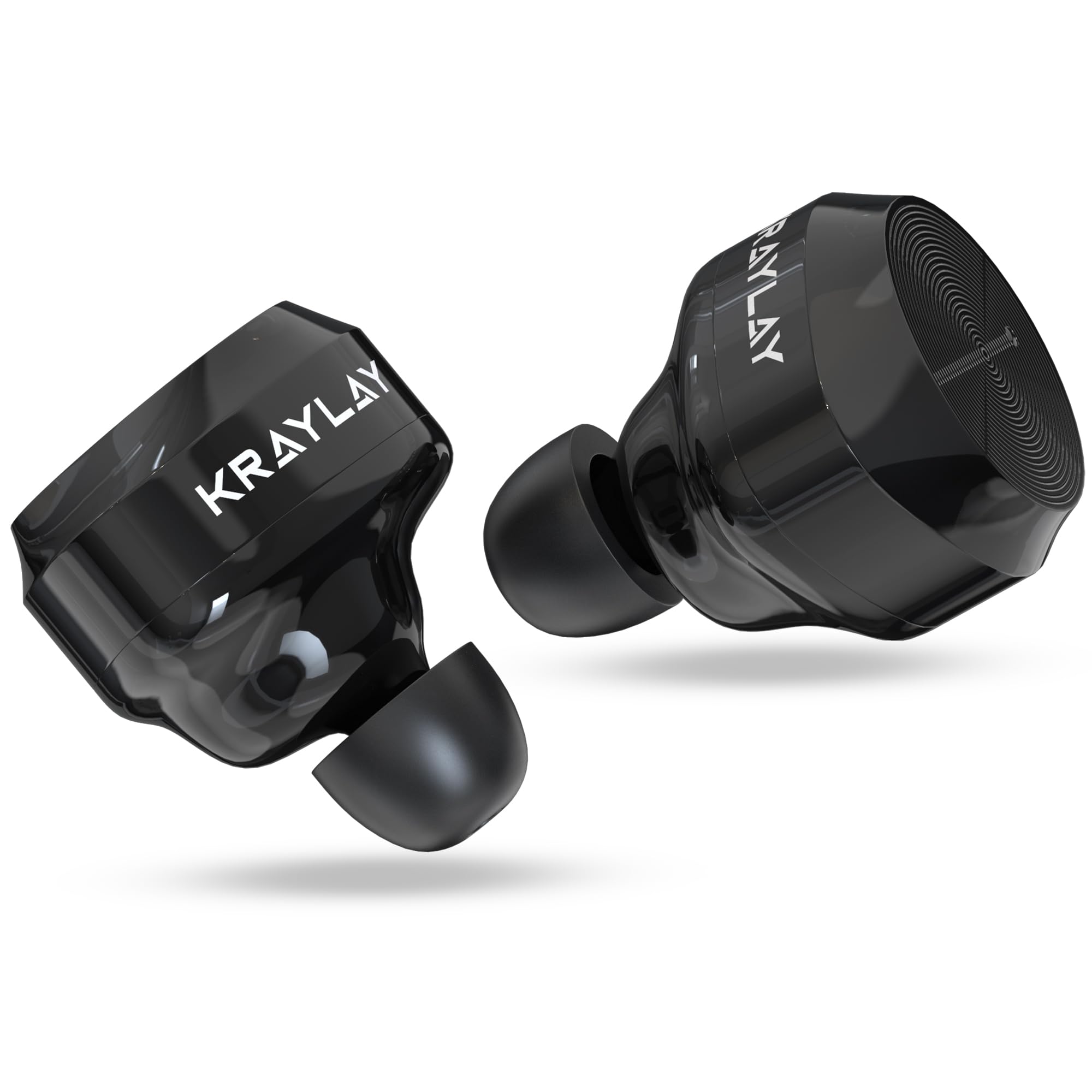 Wireless Bluetooth 5.3 Earbuds with 40H Playtime, IPX7 Waterproof, Memory Foam Ear Tips for Secure Fit - Perfect for Running, Gym Workouts & Gaming (Black)