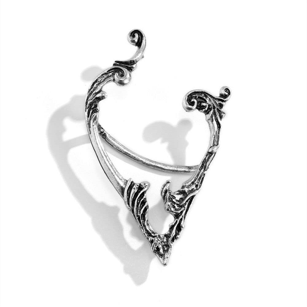 Trendy Silver Gothic Ear Cuff for Women - No Piercing Elf Ear Clip for Parties, Concerts & Cosplay | Okdeals Fashion Jewelry