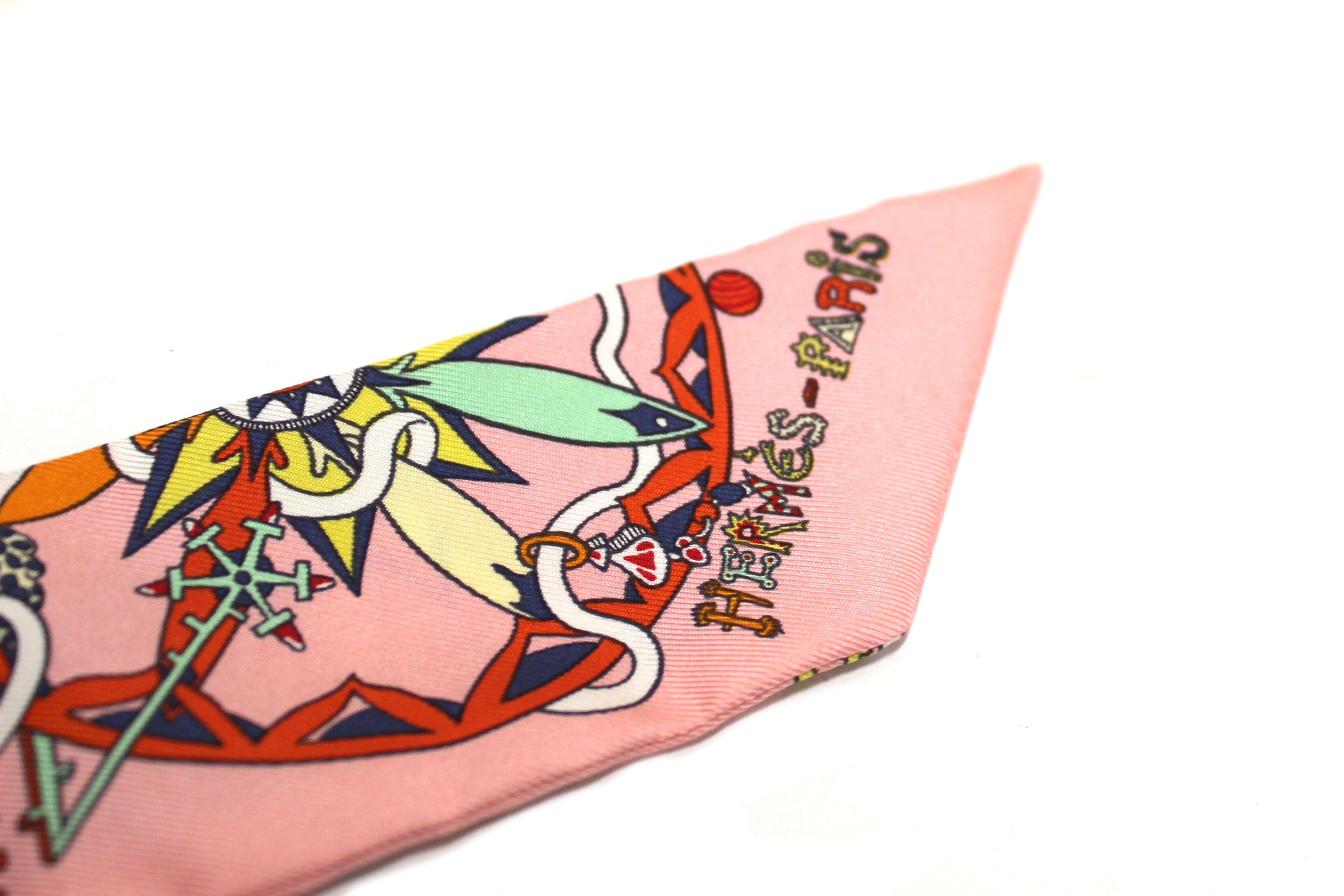 Authentic Hermes Silk Scarf - La Folle Parade Rose Malabar Twilly | Luxury Fashion Accessory for Women | Perfect for Gifts, Parties & Special Occasions