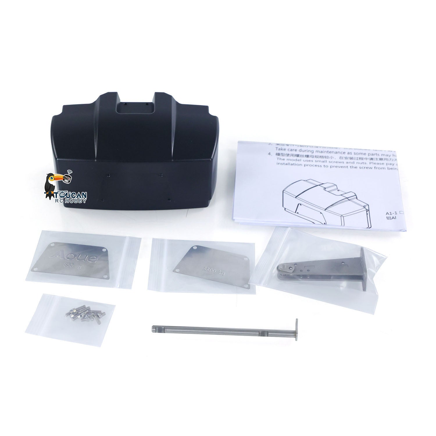 LESU 1/14 Scale Metal Counterweight Block Kit - Brass & Aluminum Alloy Accessories for AOUE 1050 Hydraulic RC Tractor | DIY Agricultural Model Car Upgrade | Perfect for RC Farming Vehicle Customization and Weight Balancing