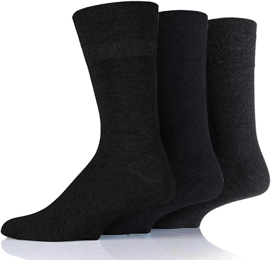 COSHAL® 3 Pairs Women's Diabetic Socks - Wide Honeycomb Top, Soft Cuff Ankle, Medium-Elastic Grip, Non-Binding Circulatory Socks for Sensitive Feet (Size 4-7) - Perfect for Daily Wear, Travel & Diabetic Foot Care