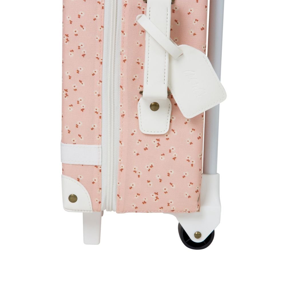 Olli Ella See Ya Suitcase - Pink Daisies Design Carry-On Luggage for Women & Girls | Perfect for Travel, Weekend Getaways & Airplane Trips