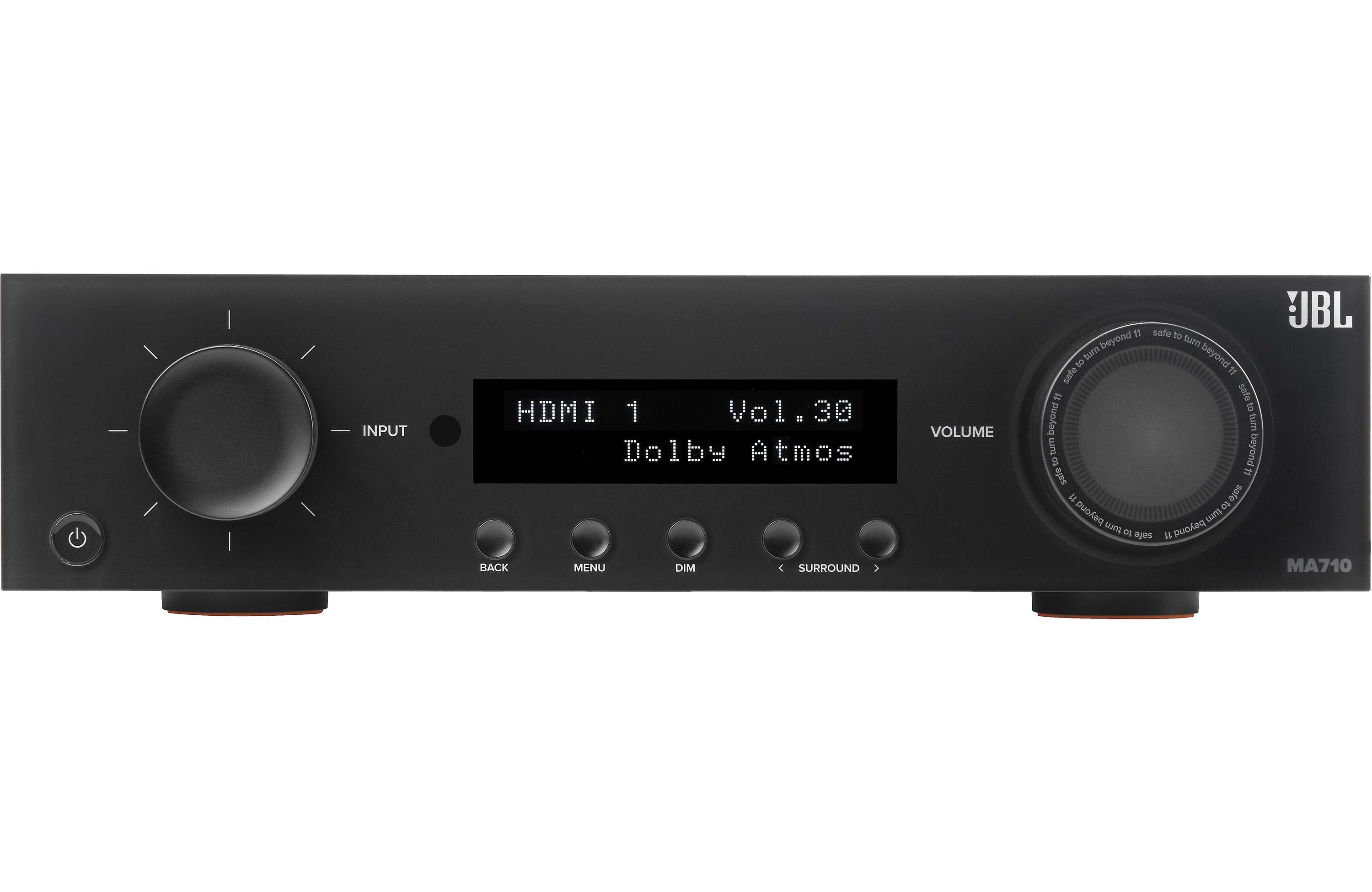 JBL MA710 7.2 Channel 8K A/V Receiver with Bluetooth, WiFi, Apple AirPlay 2, Google Cast & Dolby Atmos - Open Box - Perfect for Home Theater & Audio Streaming