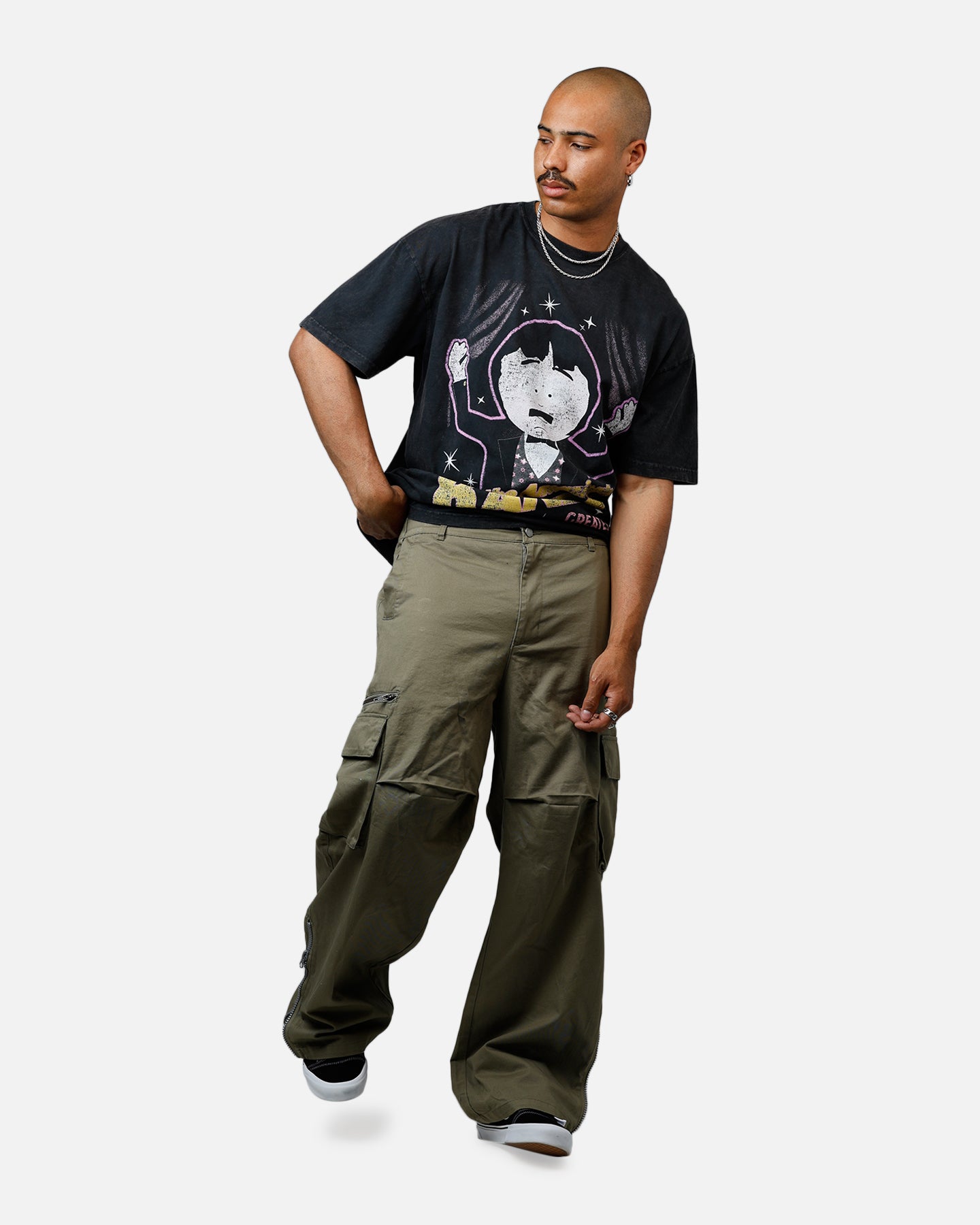 The Amazing Randy Heavyweight Black Acid Wash T-Shirt by 73 Studio - Perfect for Casual Wear, Concerts, and Fan Merchandise