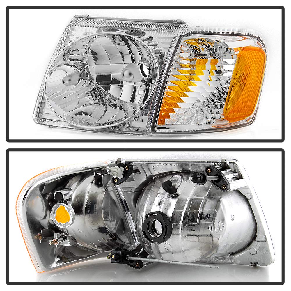 ACANII - 2001-2005 Ford Explorer Sport Trac Replacement Headlights & Corner Signal Lamps - 4PC Set (Left & Right) - Perfect for Night Driving & Off-Road Adventures