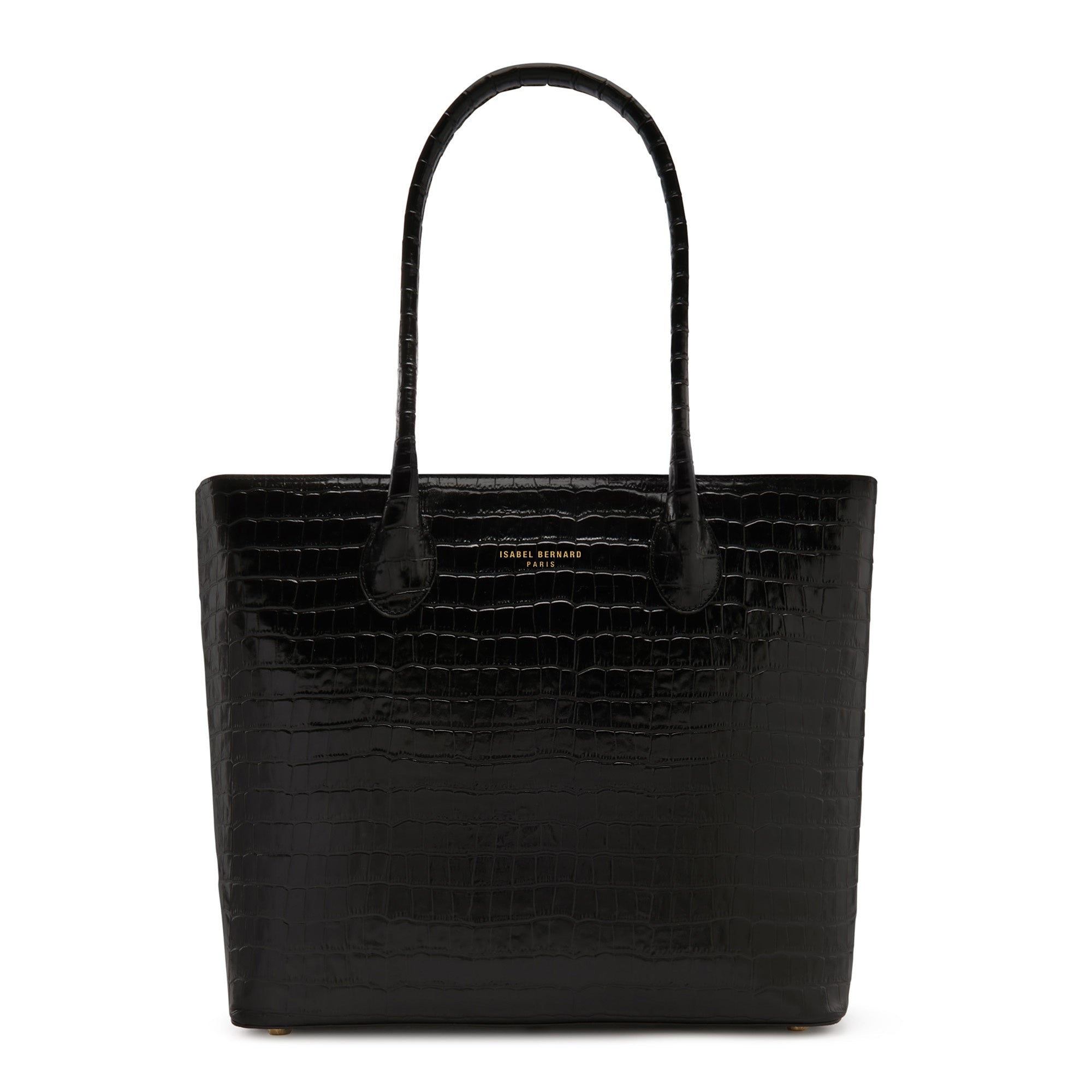 Isabel Crocodile Embossed Black Calfskin Leather Tote Bag and Wallet Set - Perfect for Work, Travel & Luxury Gift Giving