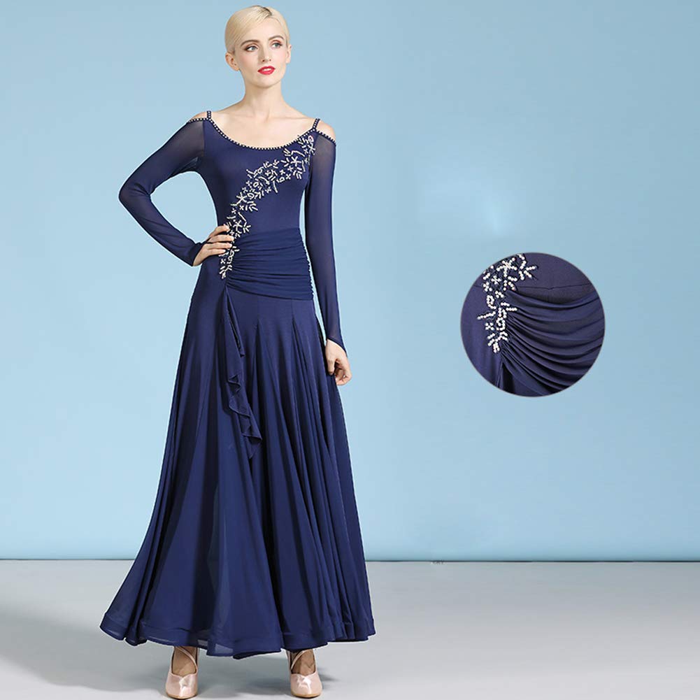 Elegant Women's Ballroom Competition Dance Dress for Waltz, Tango & Standard - Professional Latin Dancewear for Performances & Social Dancing
