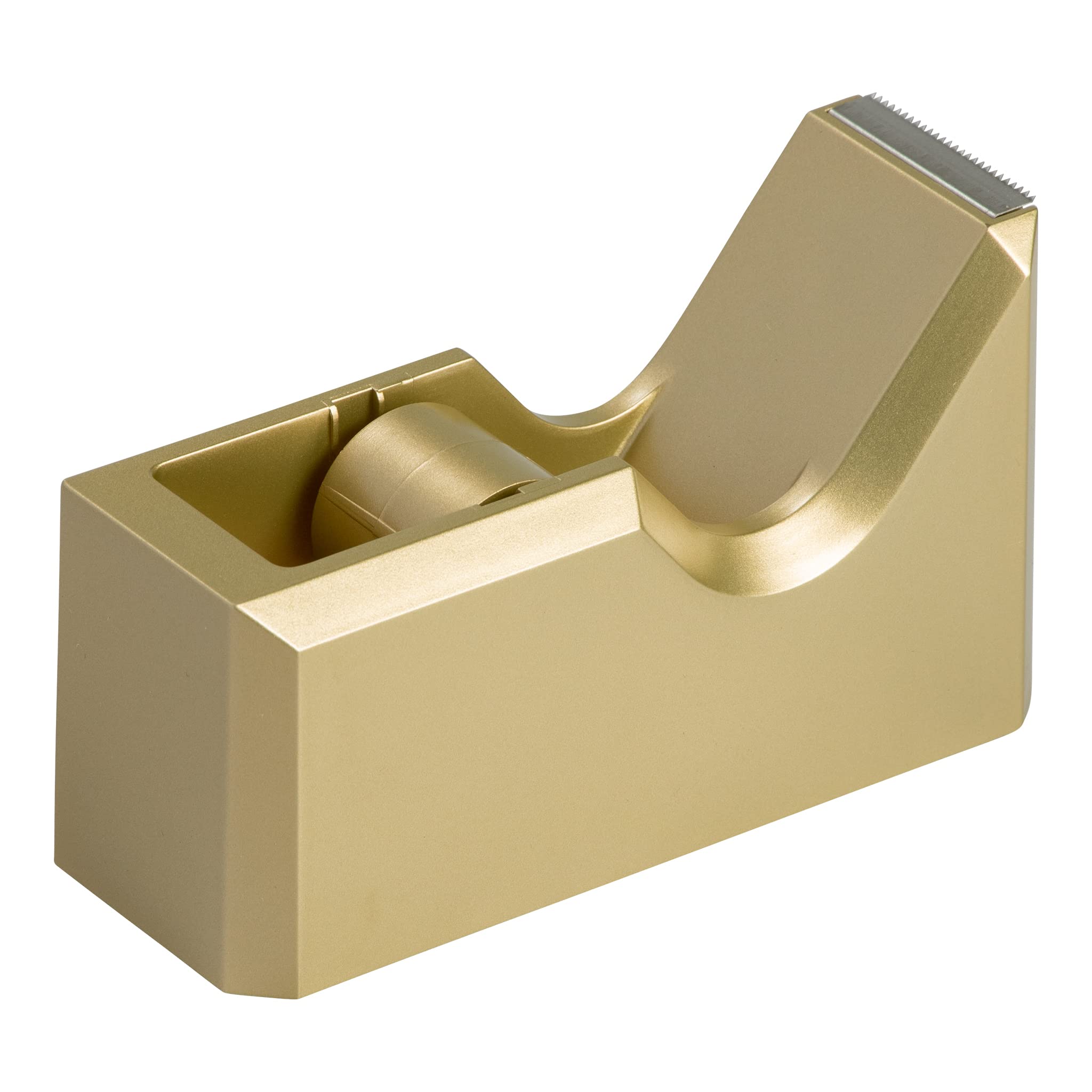 JAM PAPER Gold Desk Tape Dispenser - Colorful Office Supplies for Home & Office Organization - Perfect for School, Office, and Crafting Projects