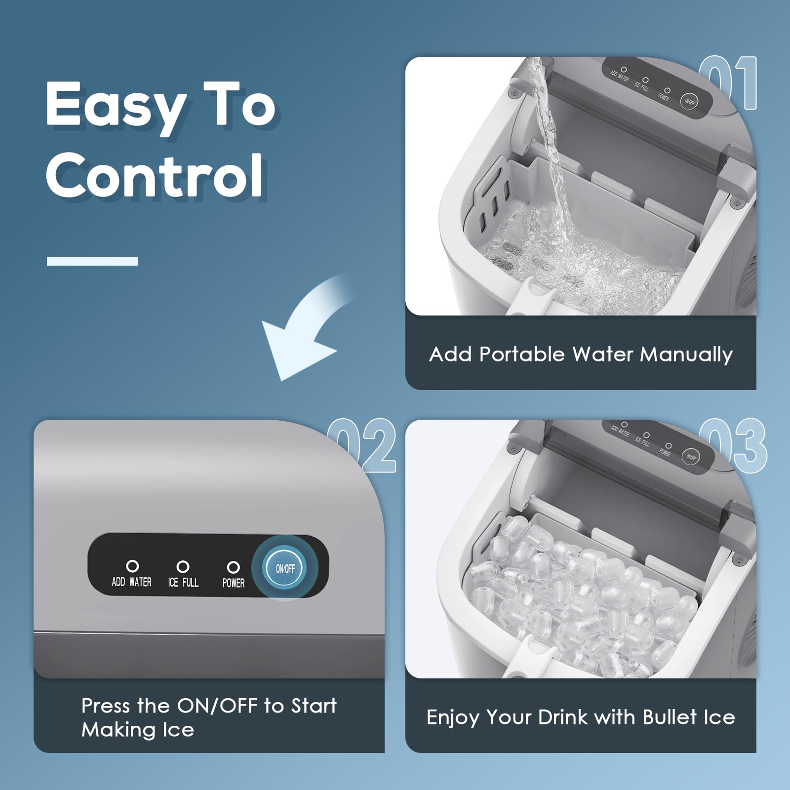 ZAFRO Portable Countertop Ice Maker Machine - 26 lbs Daily, 9 Cubes in 6 Mins, Self-Cleaning with Ice Basket & Scoop - Compact Ice Machine for Home Kitchen, Office, RV, Camping & Outdoor Parties (Grey)